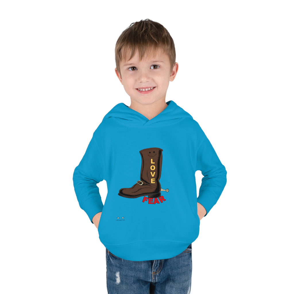 Toddler Pullover Fleece Hoodie Love Over Fear