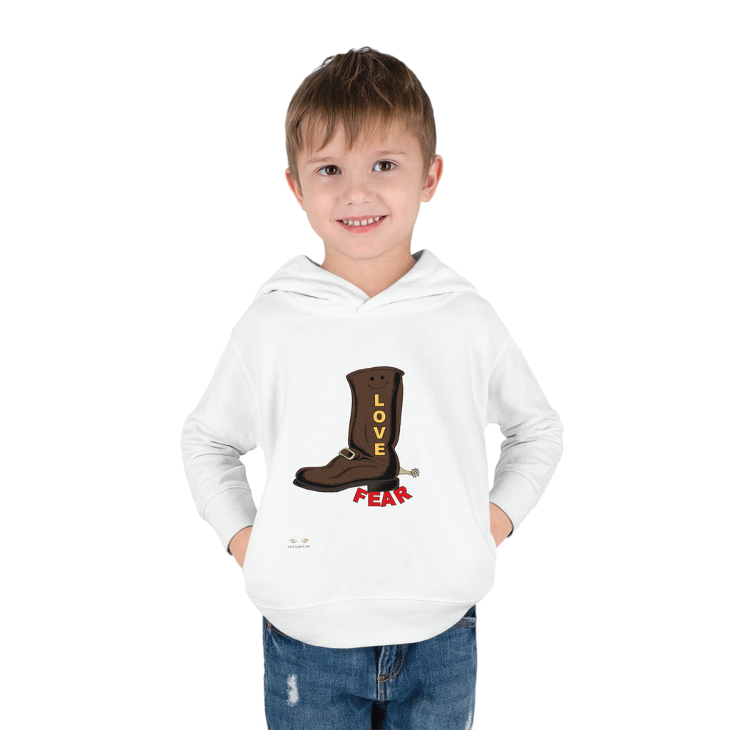 Toddler Pullover Fleece Hoodie Love Over Fear