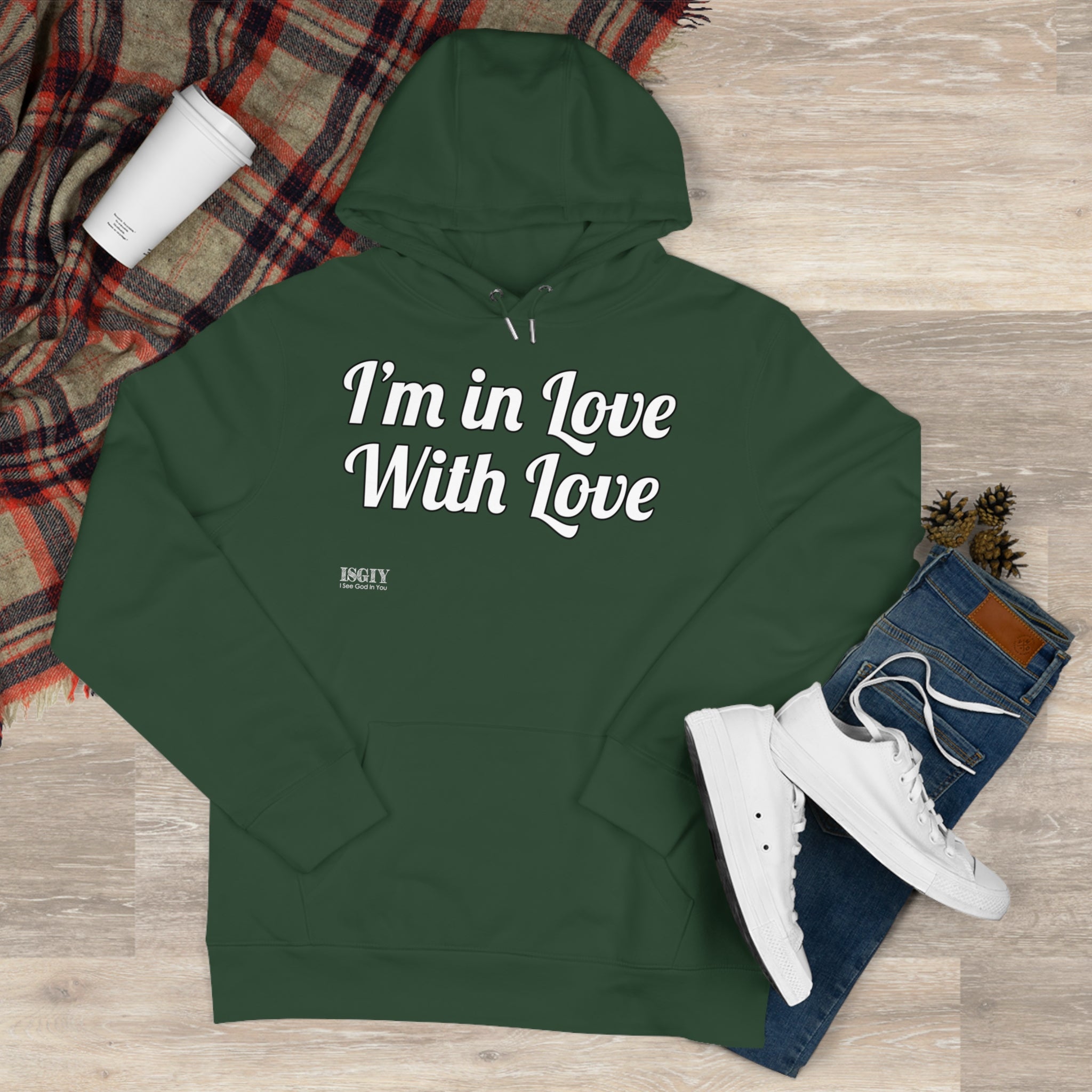 King Hooded Sweatshirt.....I'm in Love With Love....Whi