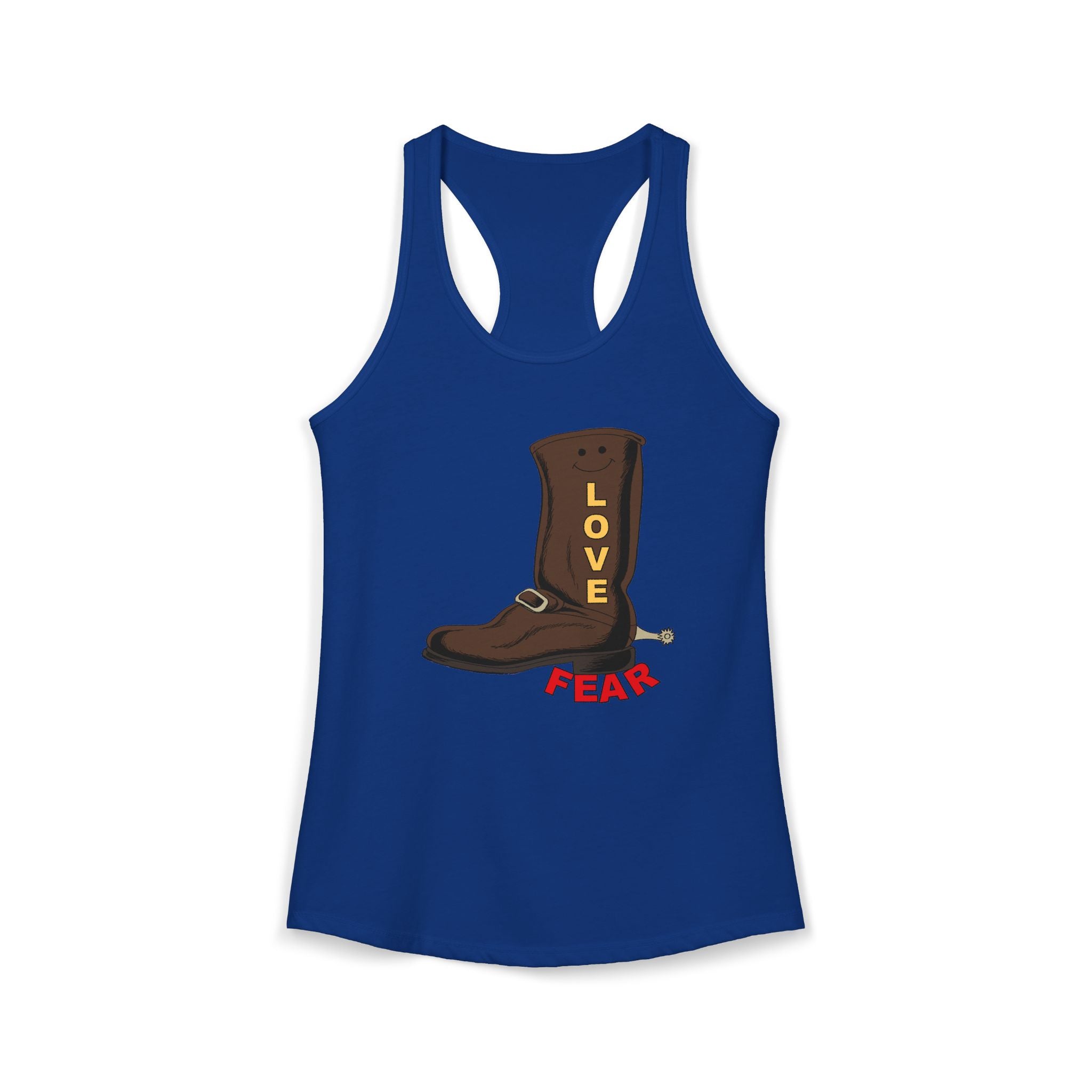 Racerback Tank Love Over Fear Slim Fit Top