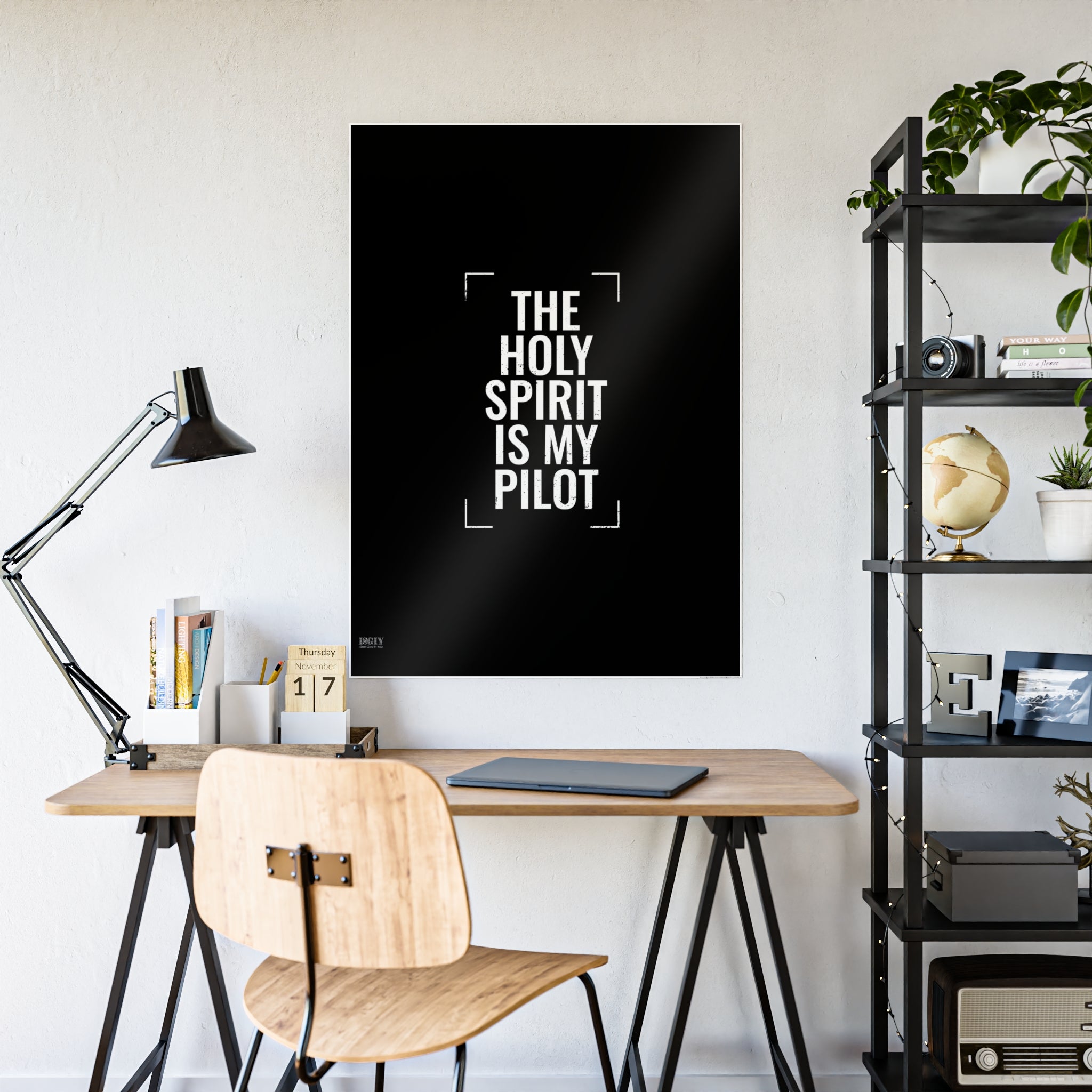 Gloss Poster — "The Holy Spirit Is My Pilot" Christian Wall Art