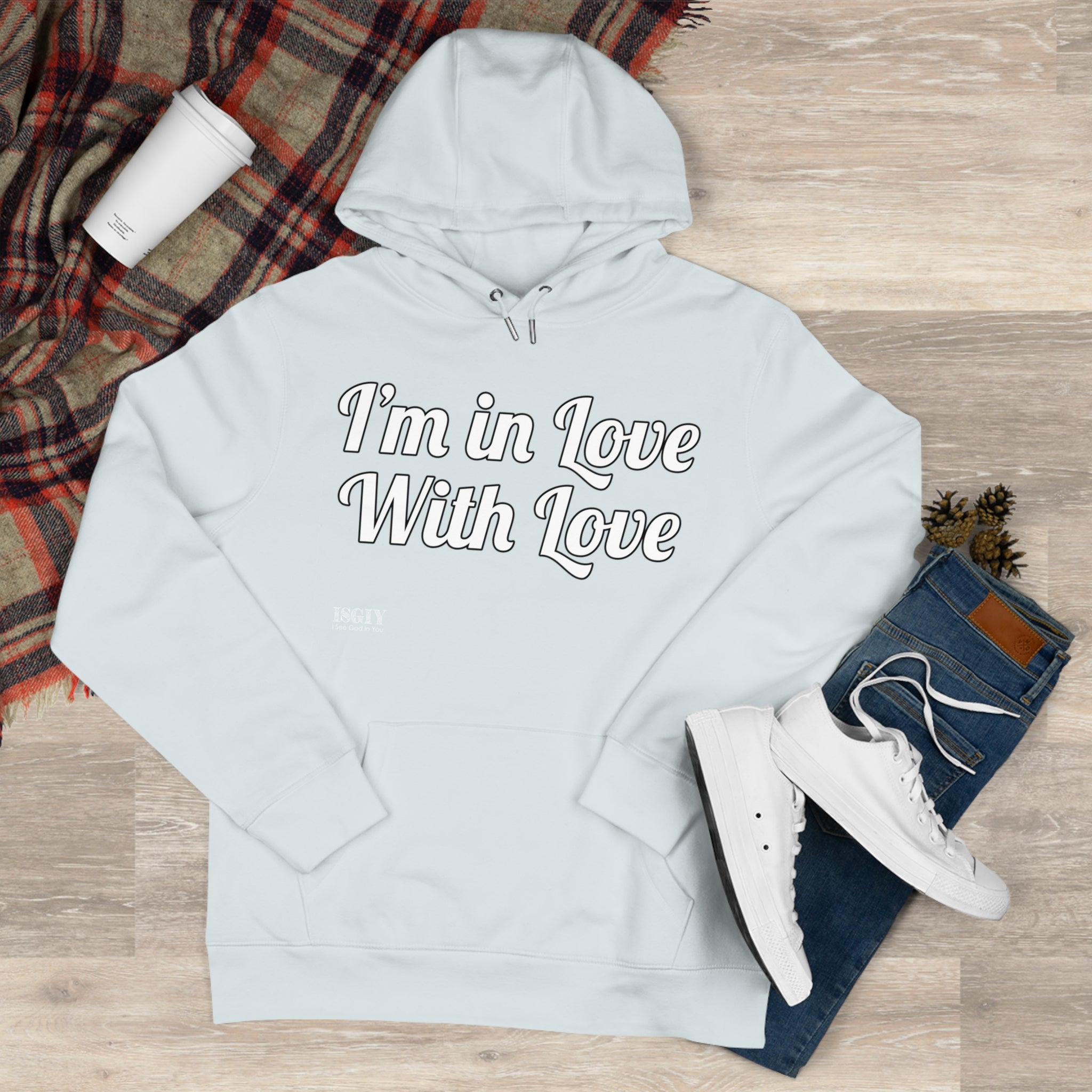 King Hooded Sweatshirt.....I'm in Love With Love....Whi