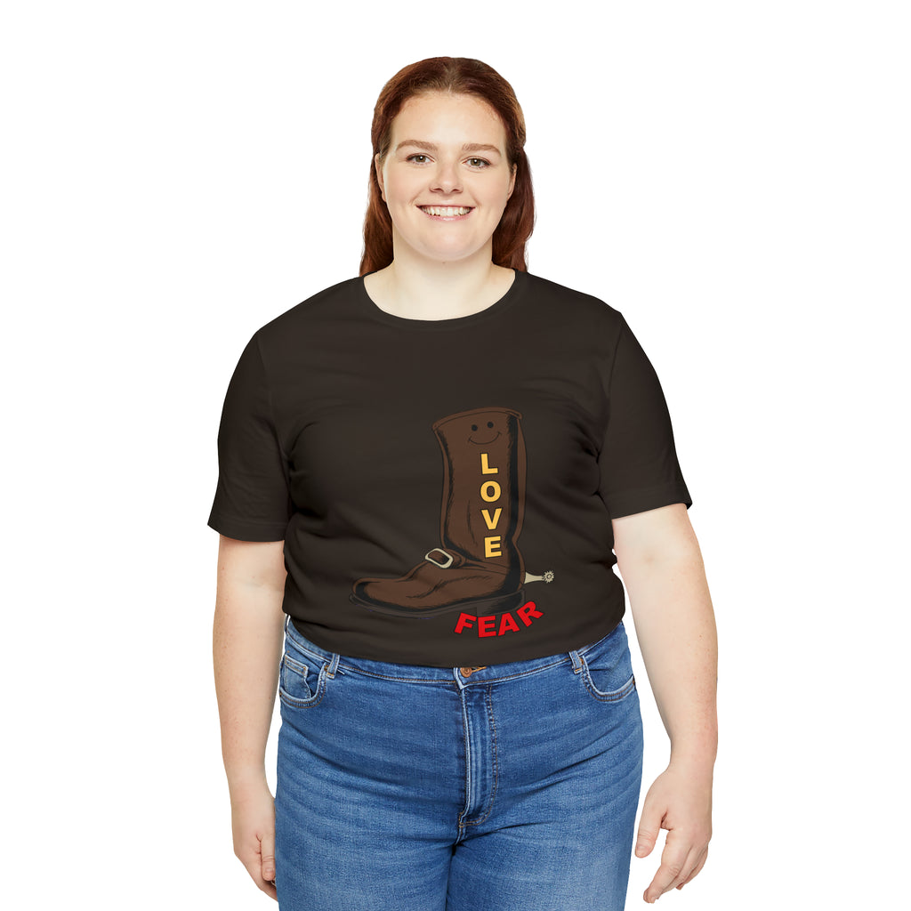 Unisex Jersey Short Sleeve Tee. Love Over Fear