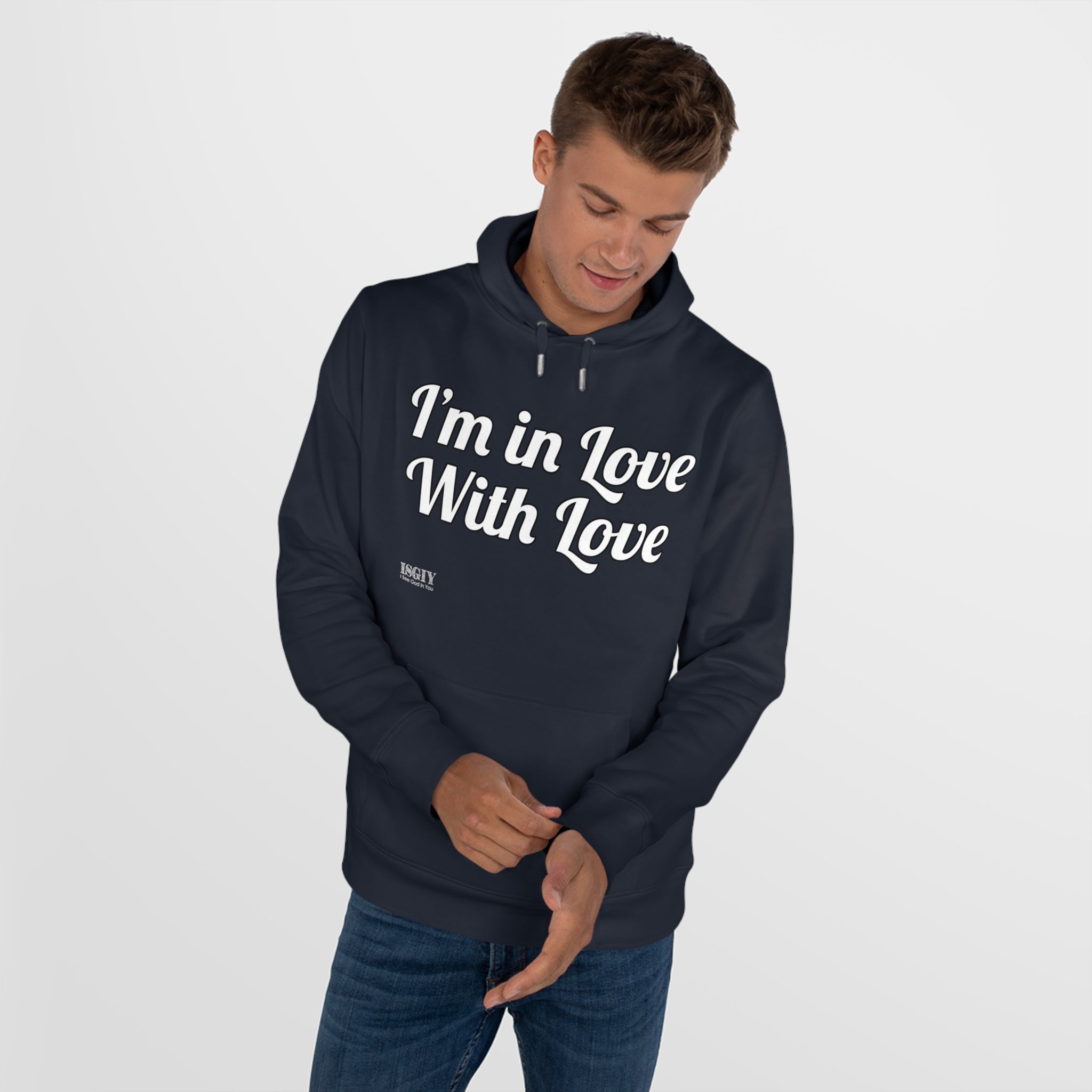 King Hooded Sweatshirt.....I'm in Love With Love....Whi