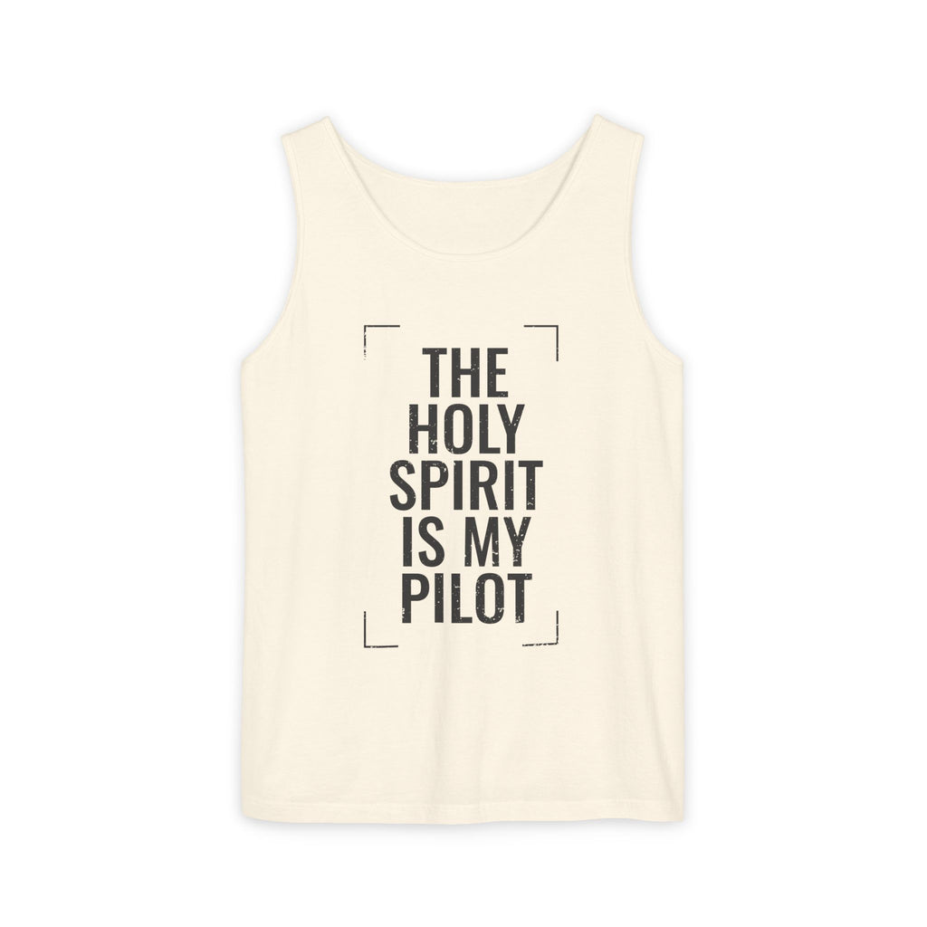 Holy Spirit Is My Pilot Tank Top — Christian Faith Graphic Tank