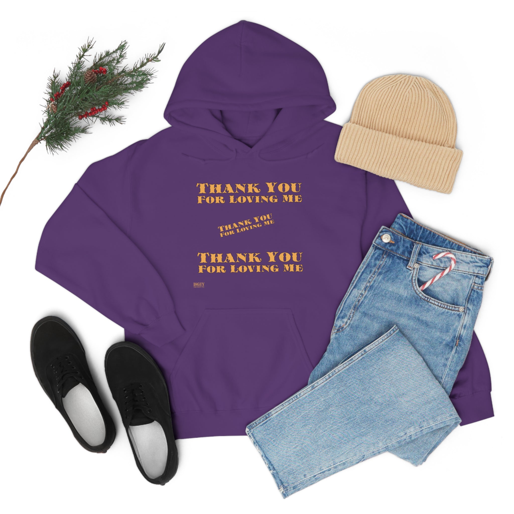 Unisex Heavy Blend Hooded Sweatshirt...Thank You For Loving Me...Yel
