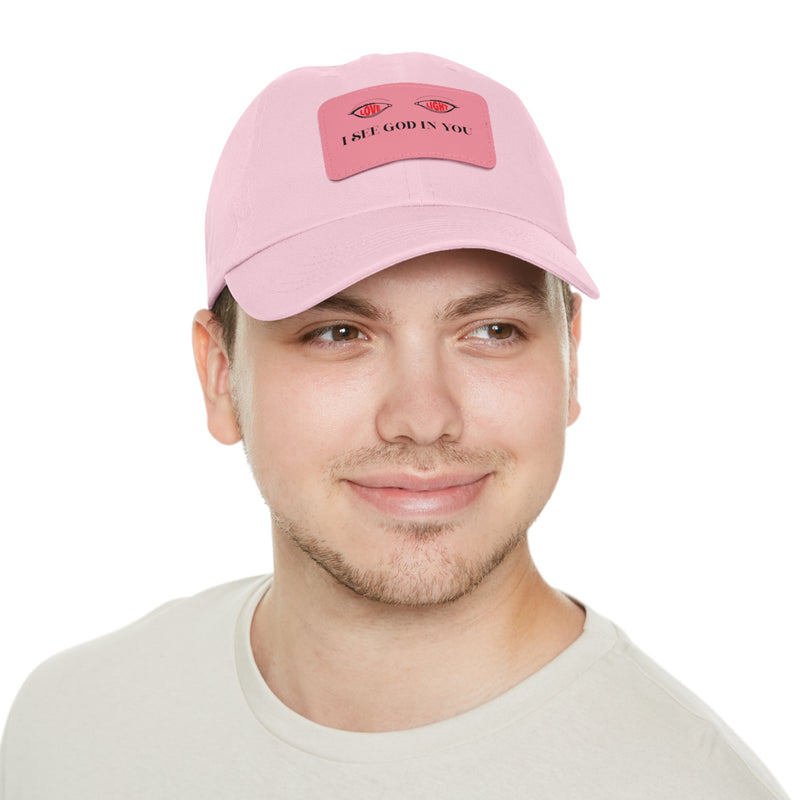 Dad Hat with Leather Patch. I See God In You