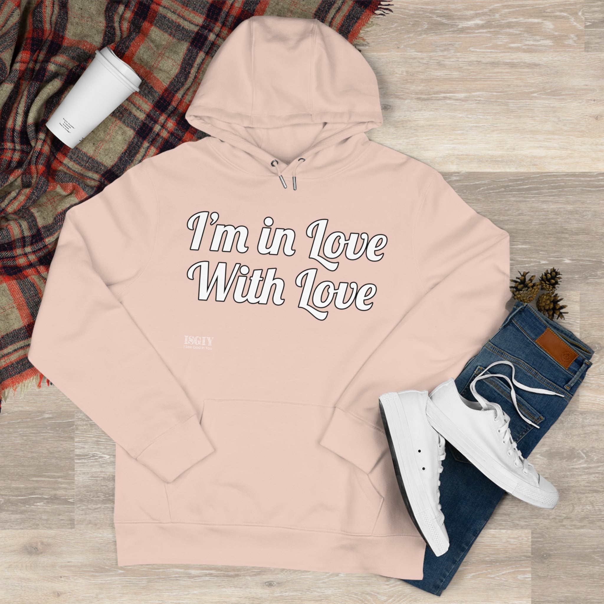 King Hooded Sweatshirt.....I'm in Love With Love....Whi
