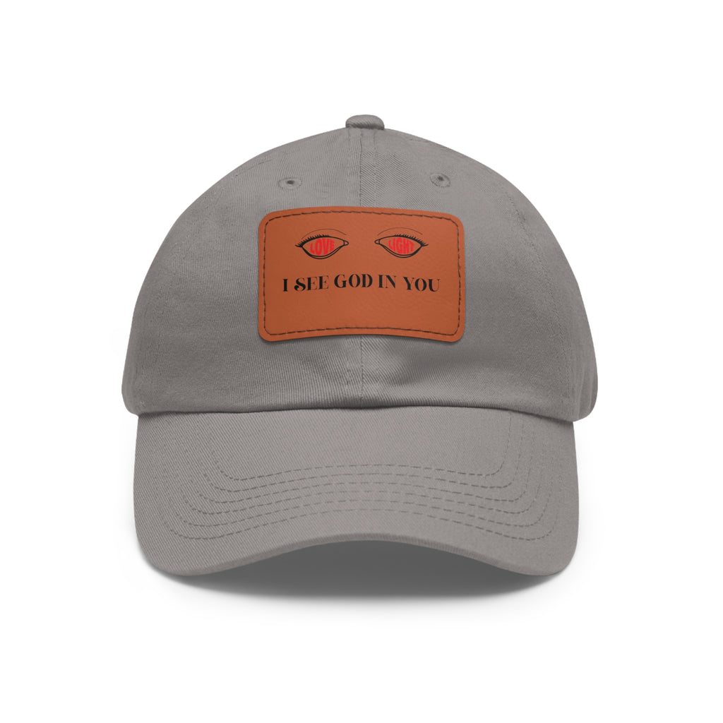 Dad Hat with Leather Patch. I See God In You