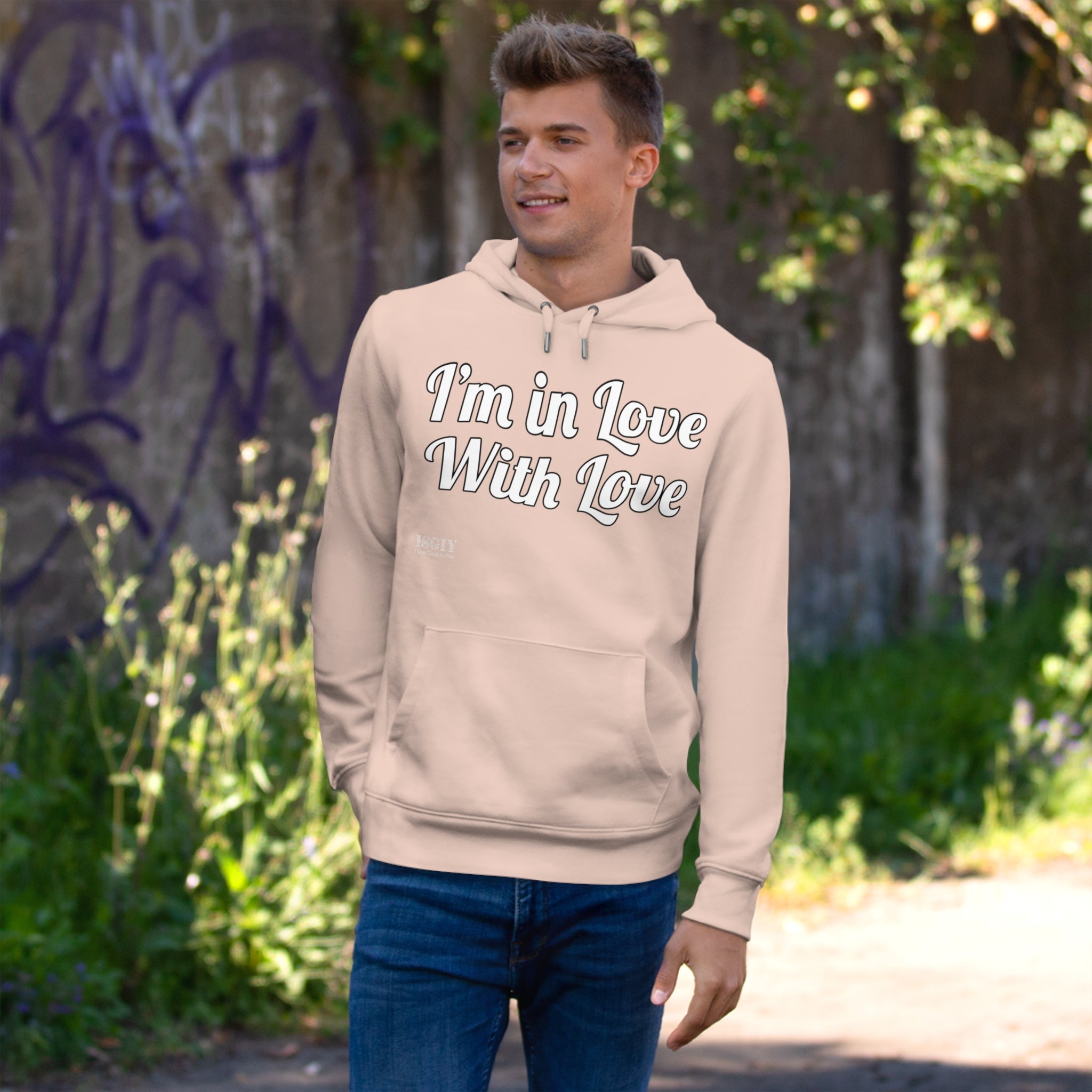 King Hooded Sweatshirt.....I'm in Love With Love....Whi