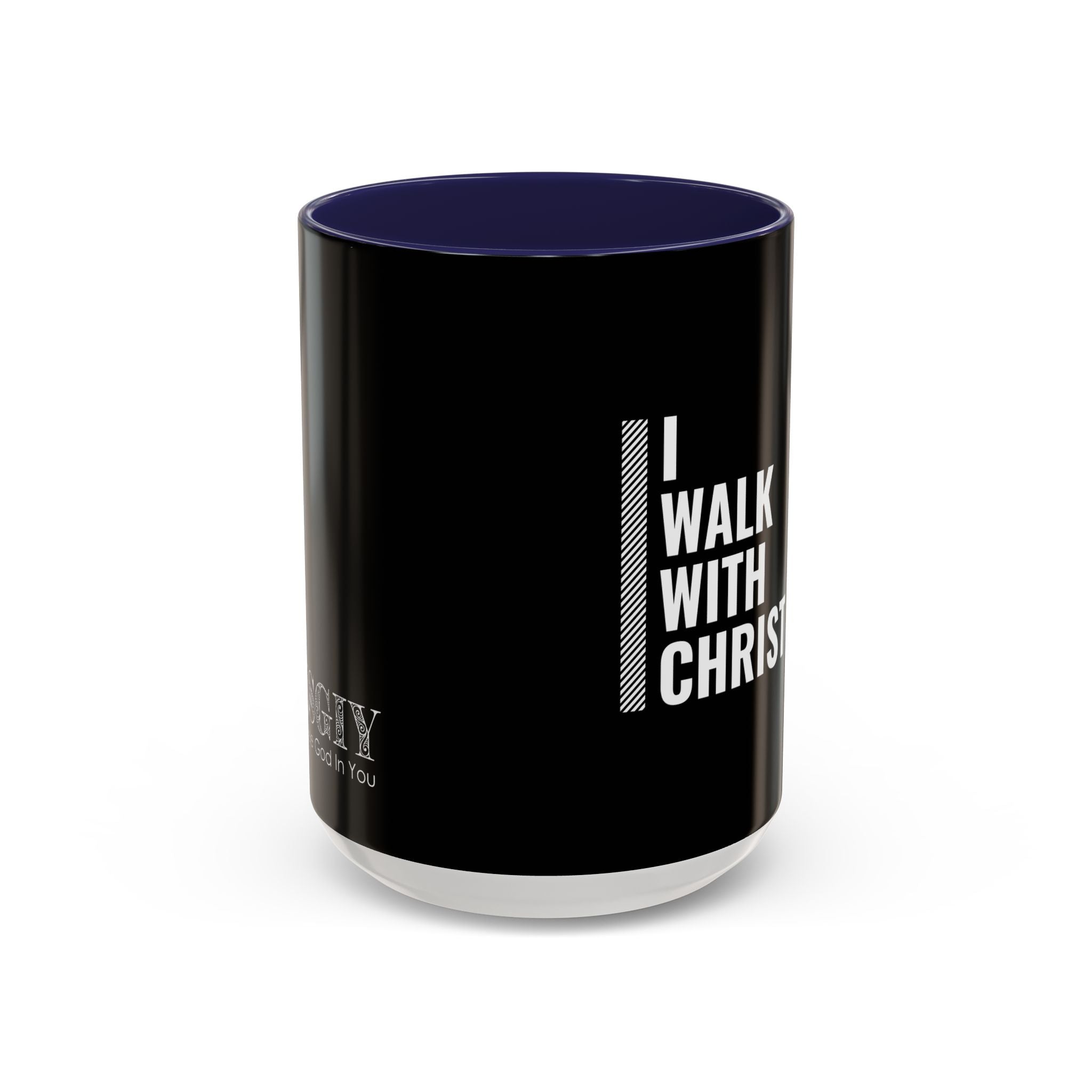 I Walk With Christ Accent Coffee Mug — Inspirational Christian Tea Cup (11/15oz)