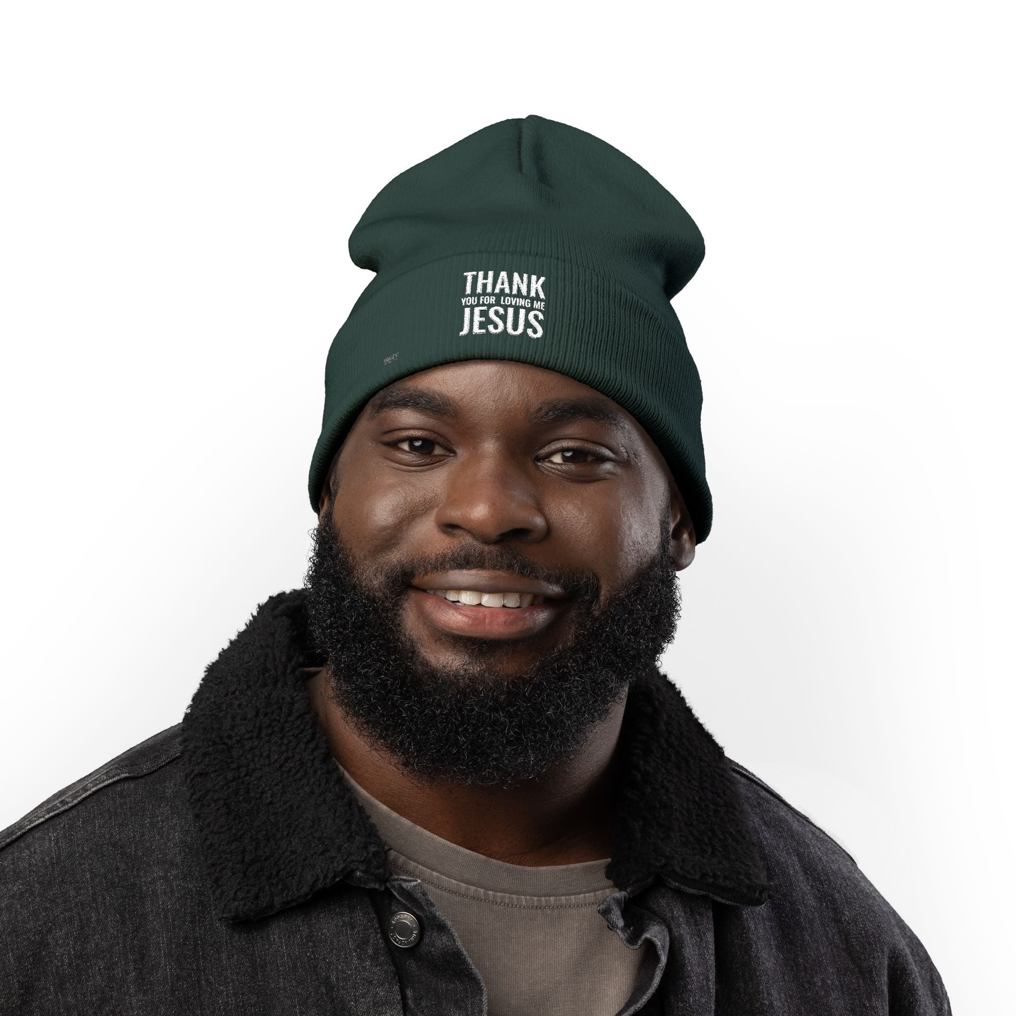 Embroidered 'Thank You For Loving Jesus' Knit Beanie