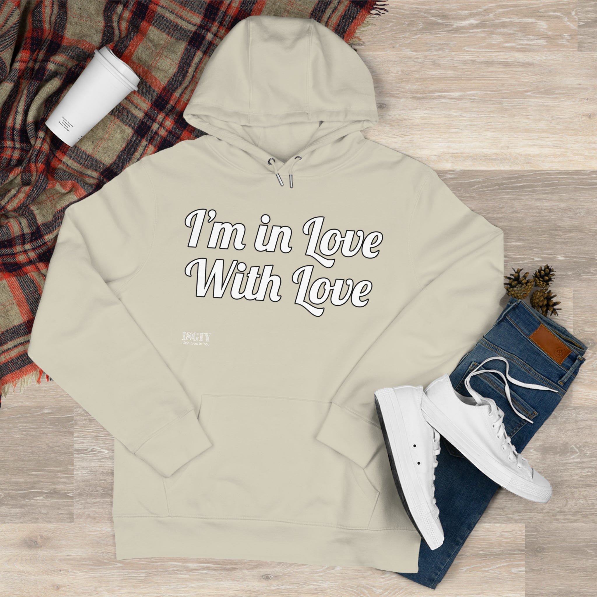 King Hooded Sweatshirt.....I'm in Love With Love....Whi
