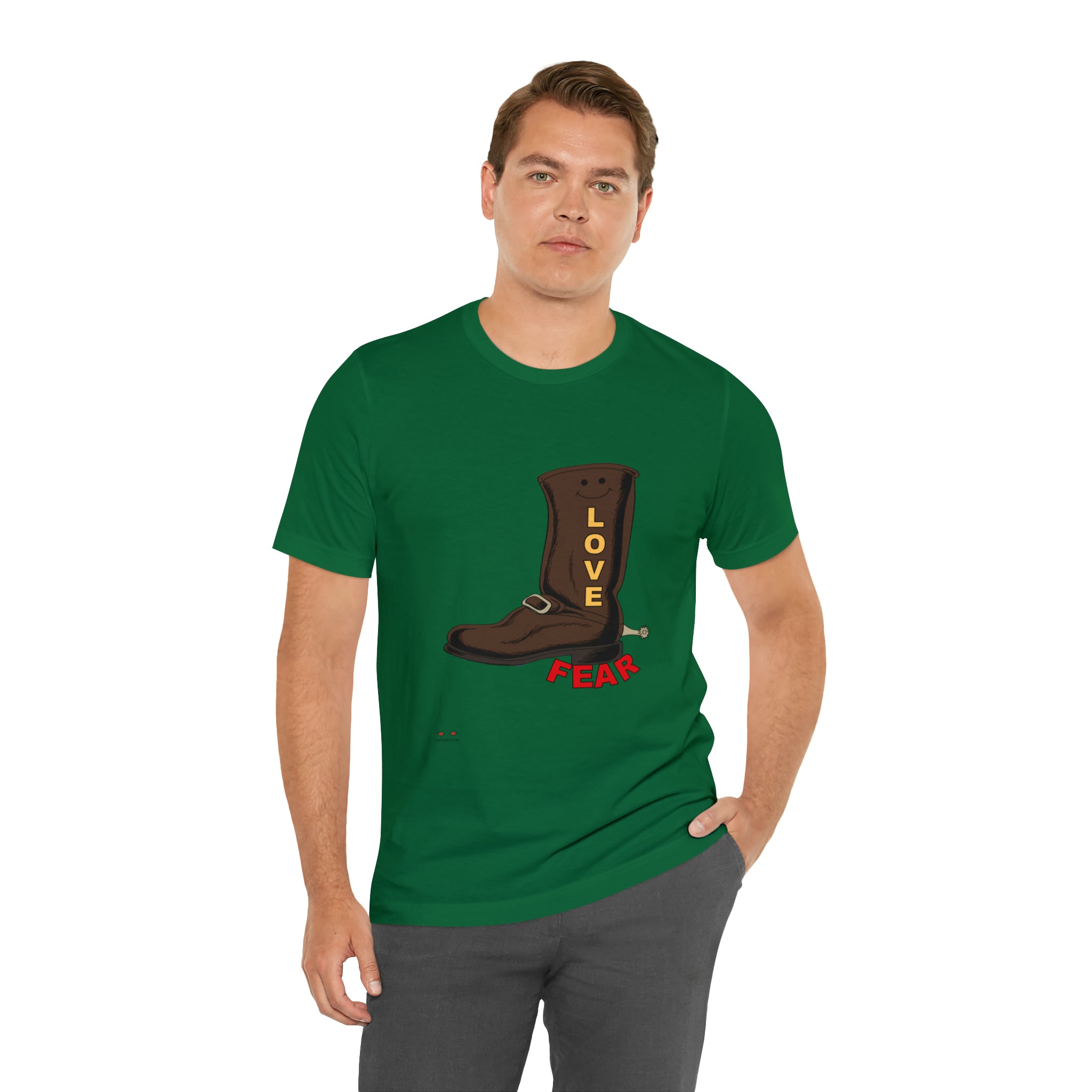 Unisex Jersey Short Sleeve Tee. Love Over Fear