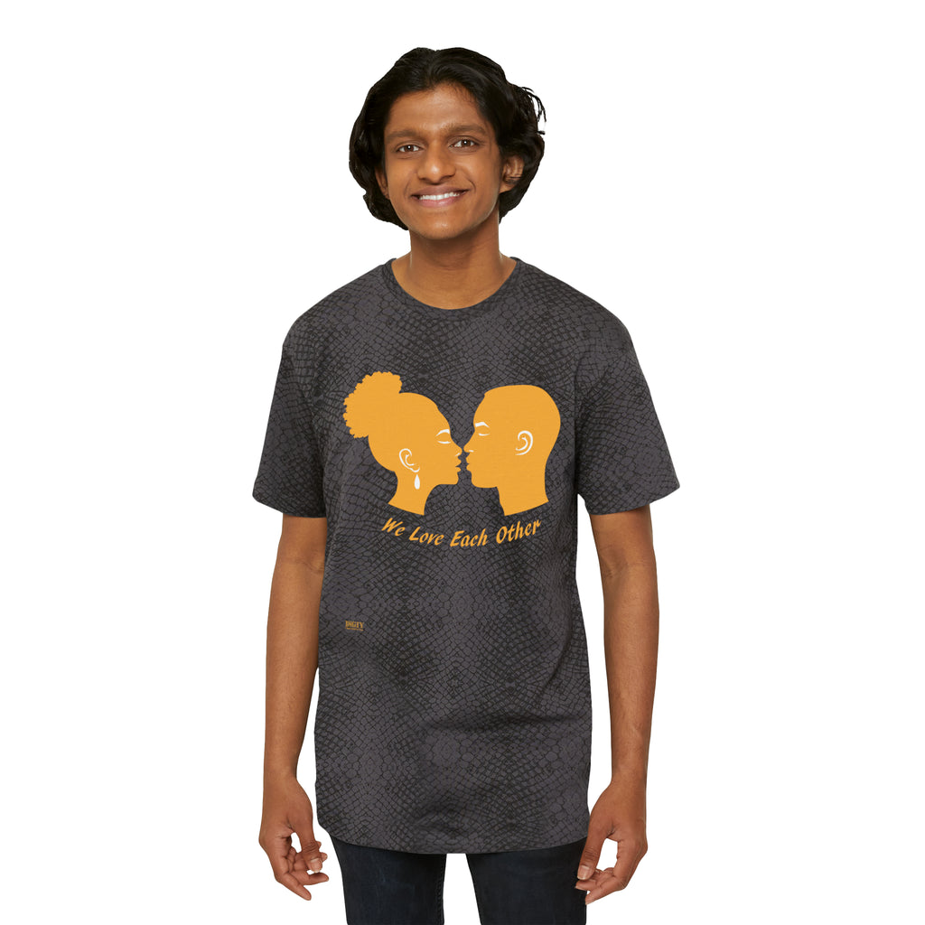Men's Fine Jersey Tee. We Love Each Other...Yel