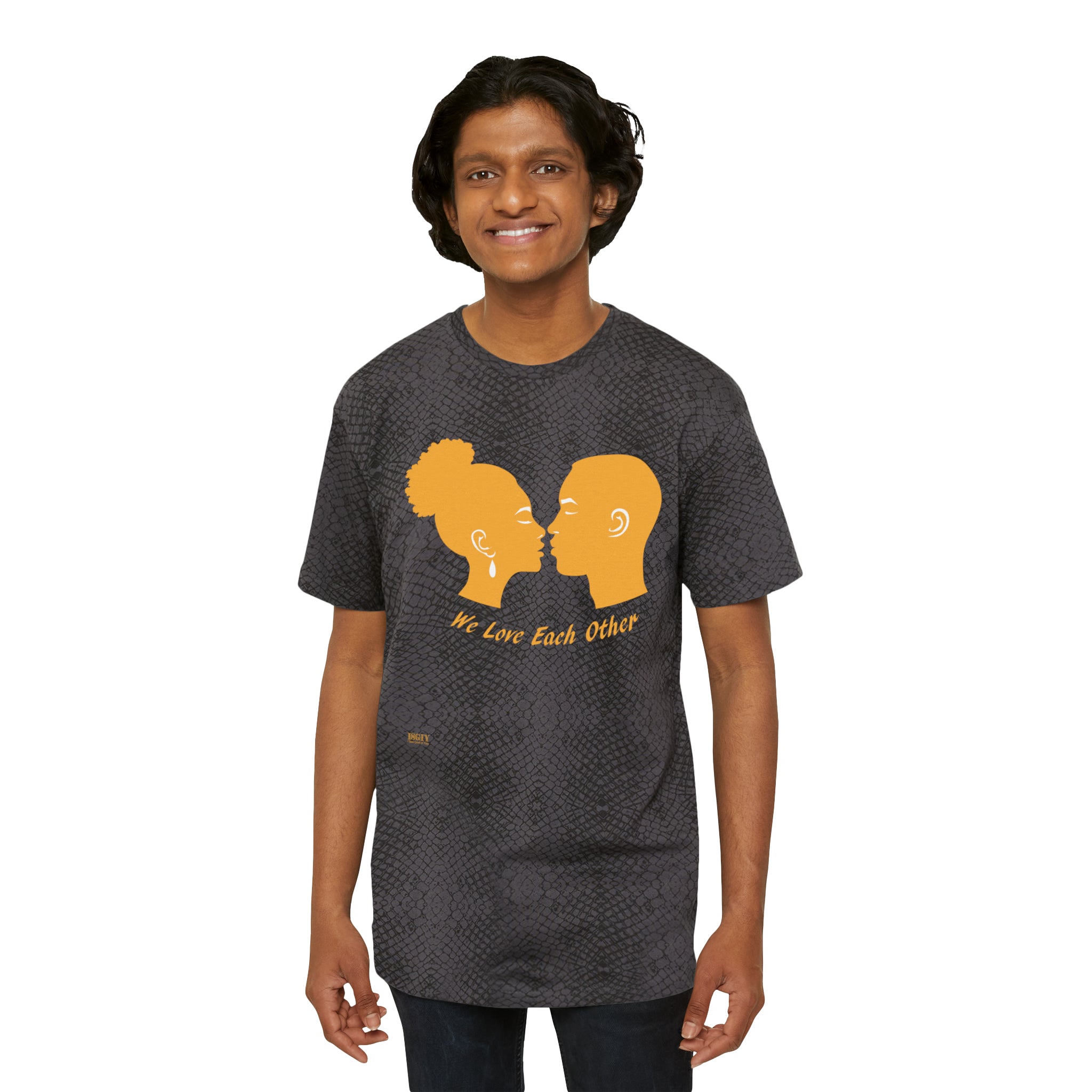 Men's Fine Jersey Tee. We Love Each Other...Yel