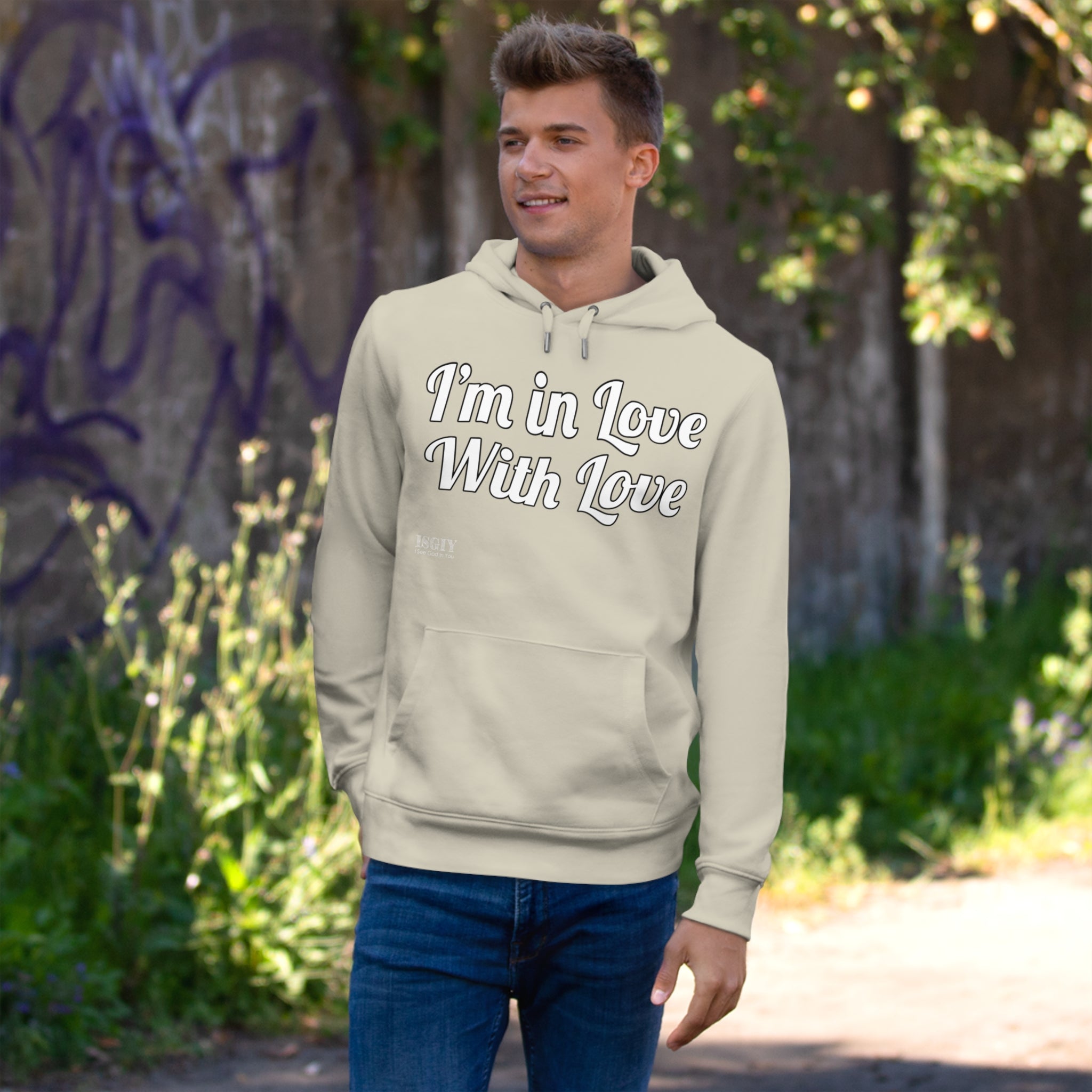 King Hooded Sweatshirt.....I'm in Love With Love....Whi