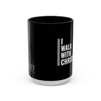 I Walk With Christ Accent Coffee Mug — Inspirational Christian Tea Cup (11/15oz)