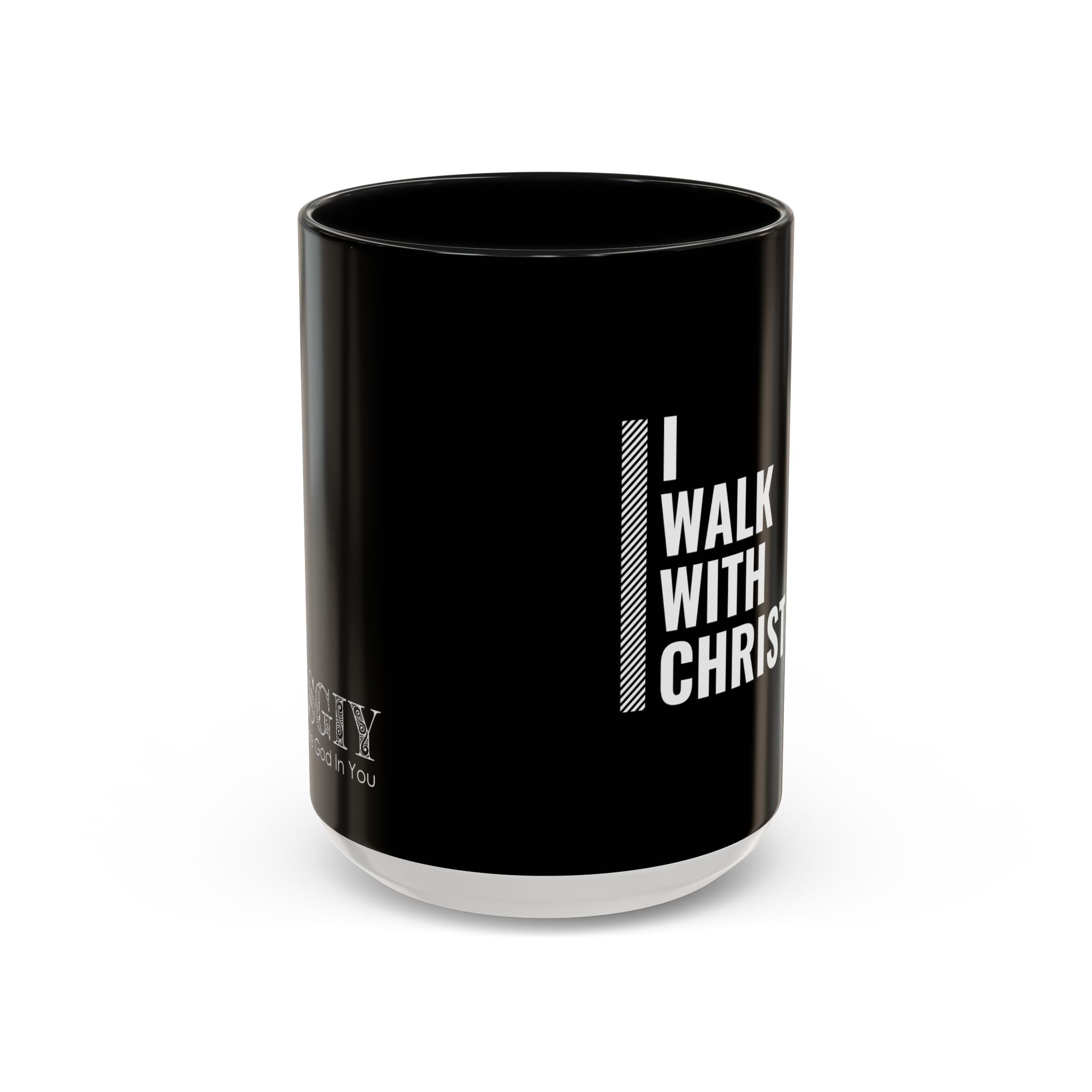 I Walk With Christ Accent Coffee Mug — Inspirational Christian Tea Cup (11/15oz)