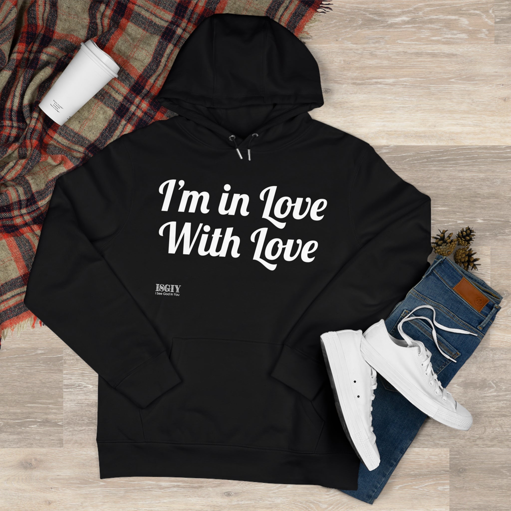 King Hooded Sweatshirt.....I'm in Love With Love....Whi