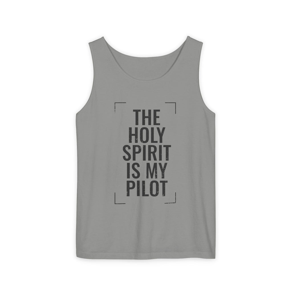 Holy Spirit Is My Pilot Tank Top — Christian Faith Graphic Tank