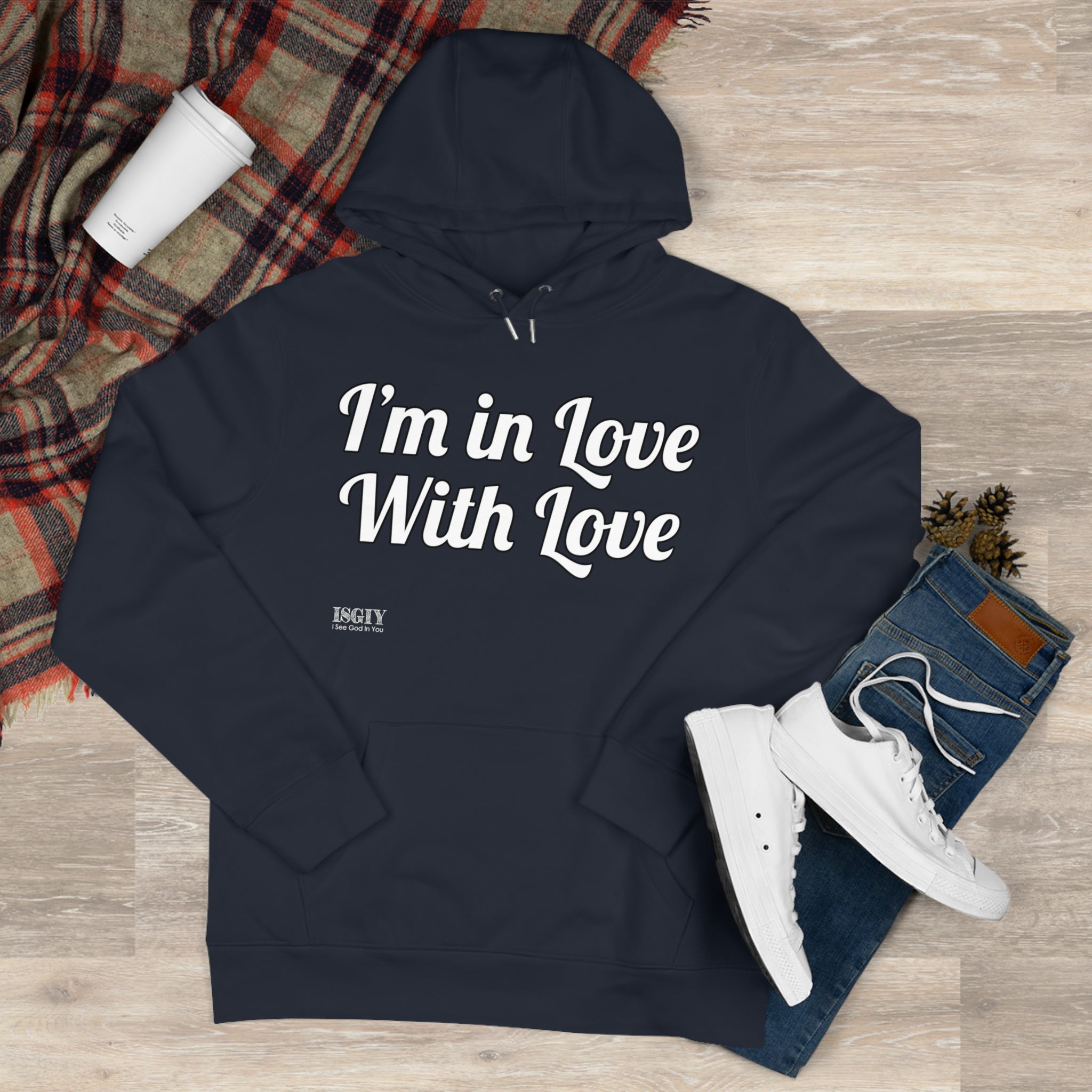 King Hooded Sweatshirt.....I'm in Love With Love....Whi
