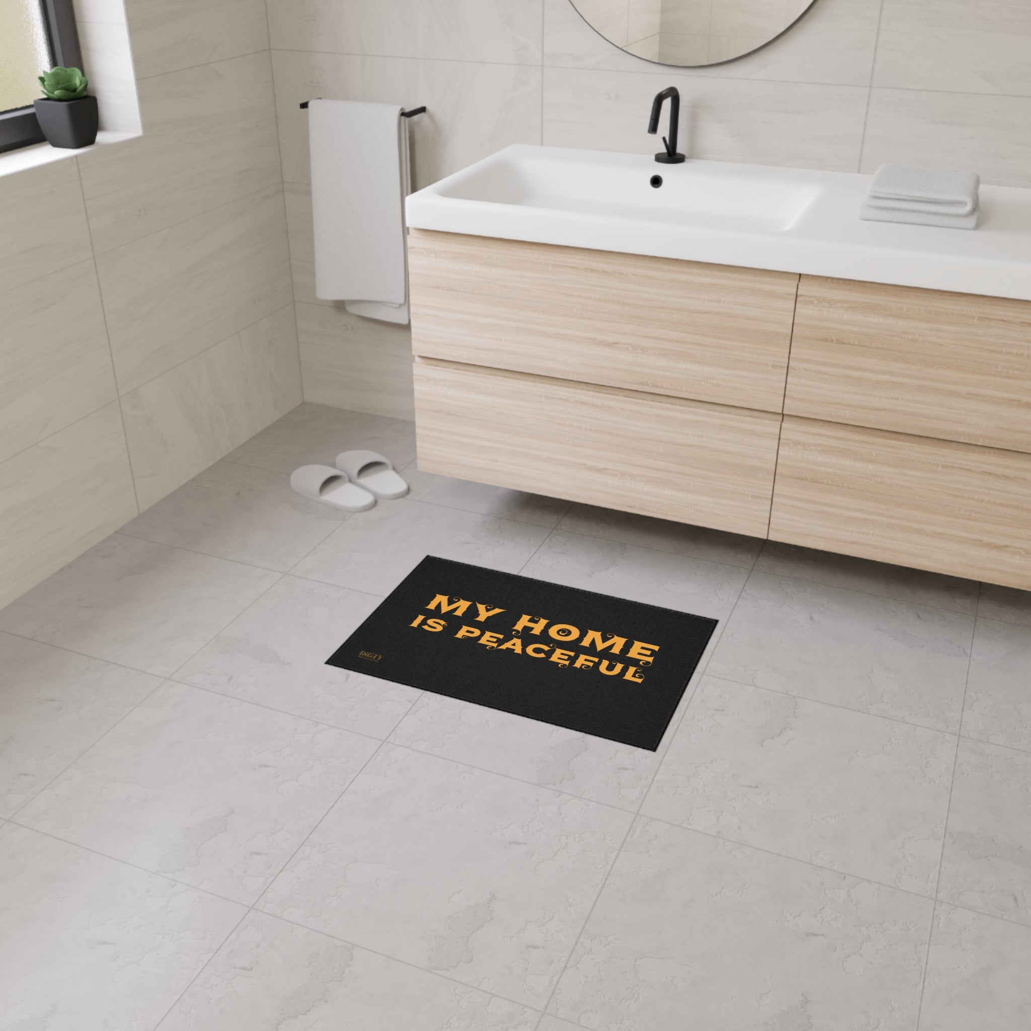 Floor Mat - Heavy Duty My Home Is Peaceful Design
