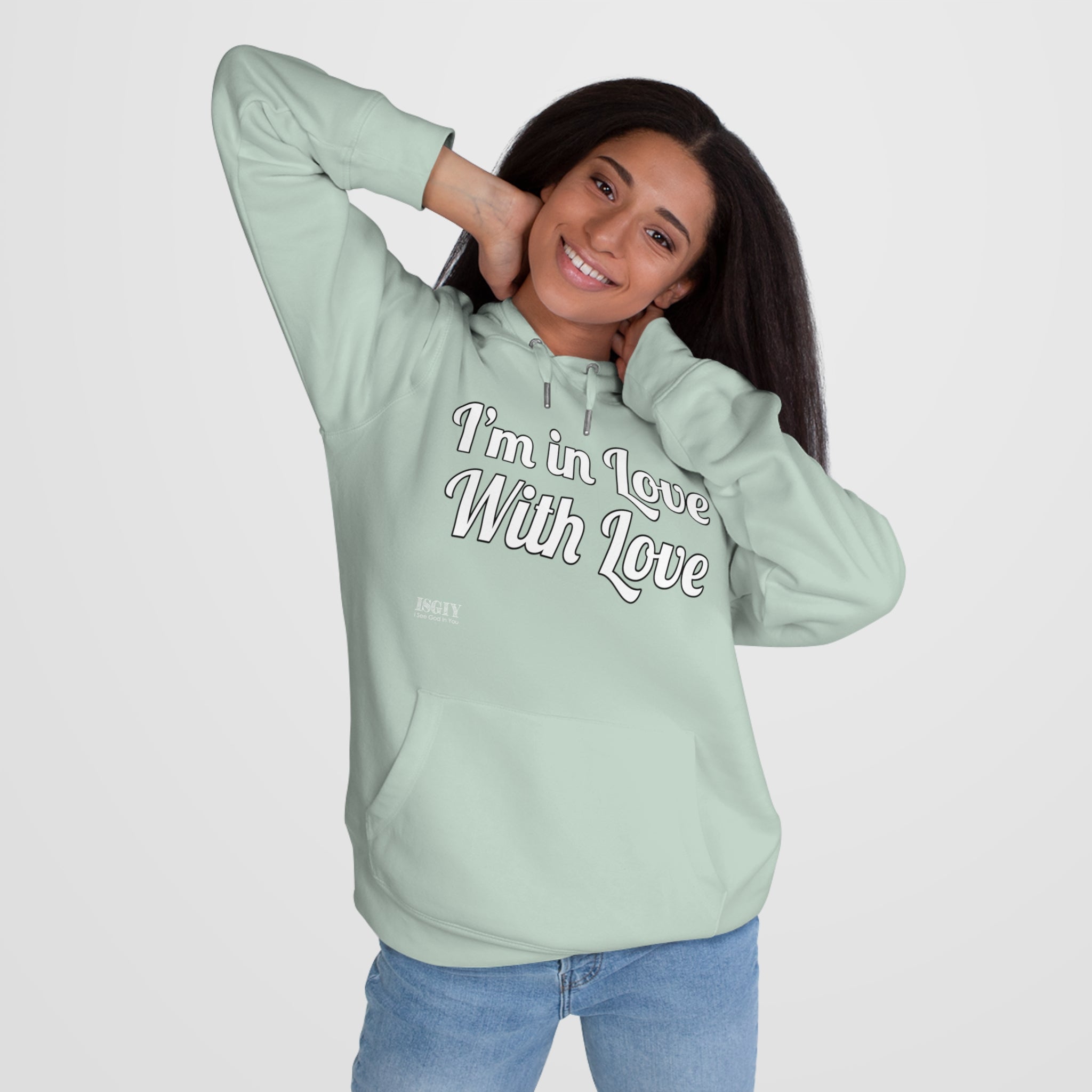 King Hooded Sweatshirt.....I'm in Love With Love....Whi