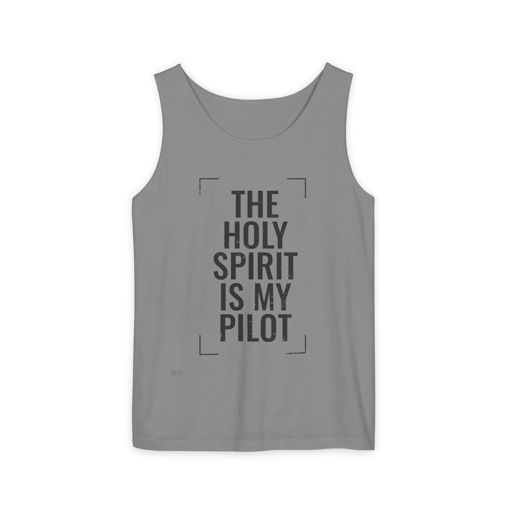 Holy Spirit Is My Pilot Tank Top — Christian Faith Graphic Tank