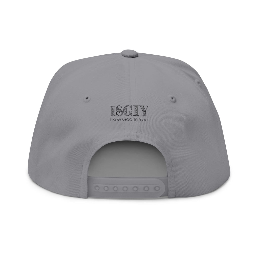 Embroidered Flat Bill Cap — "Good Morning Jesus" Christian Snapback