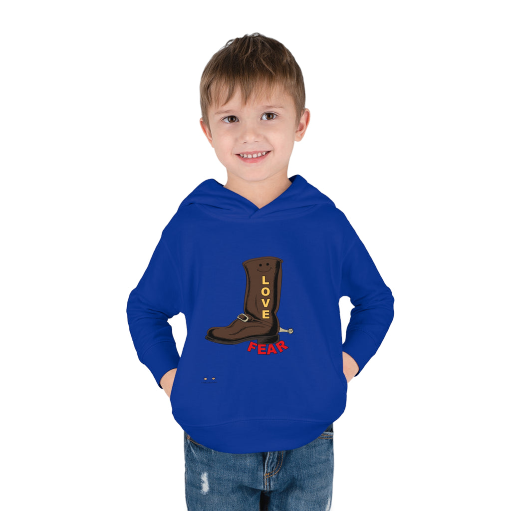 Toddler Pullover Fleece Hoodie Love Over Fear