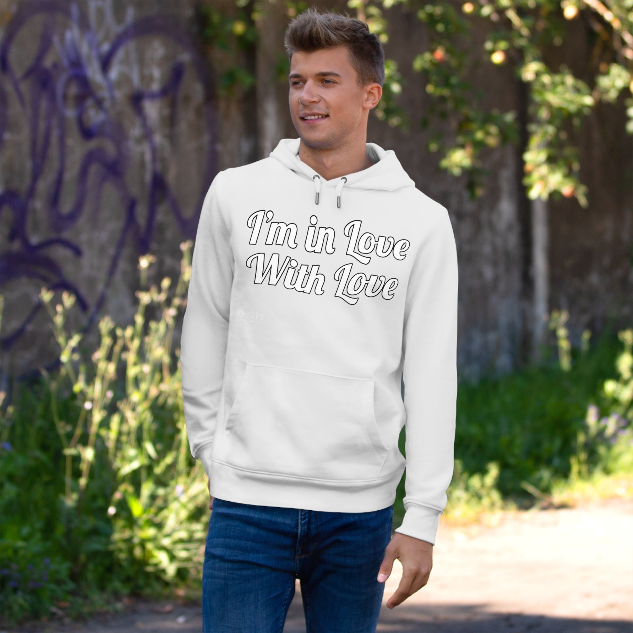 King Hooded Sweatshirt.....I'm in Love With Love....Whi