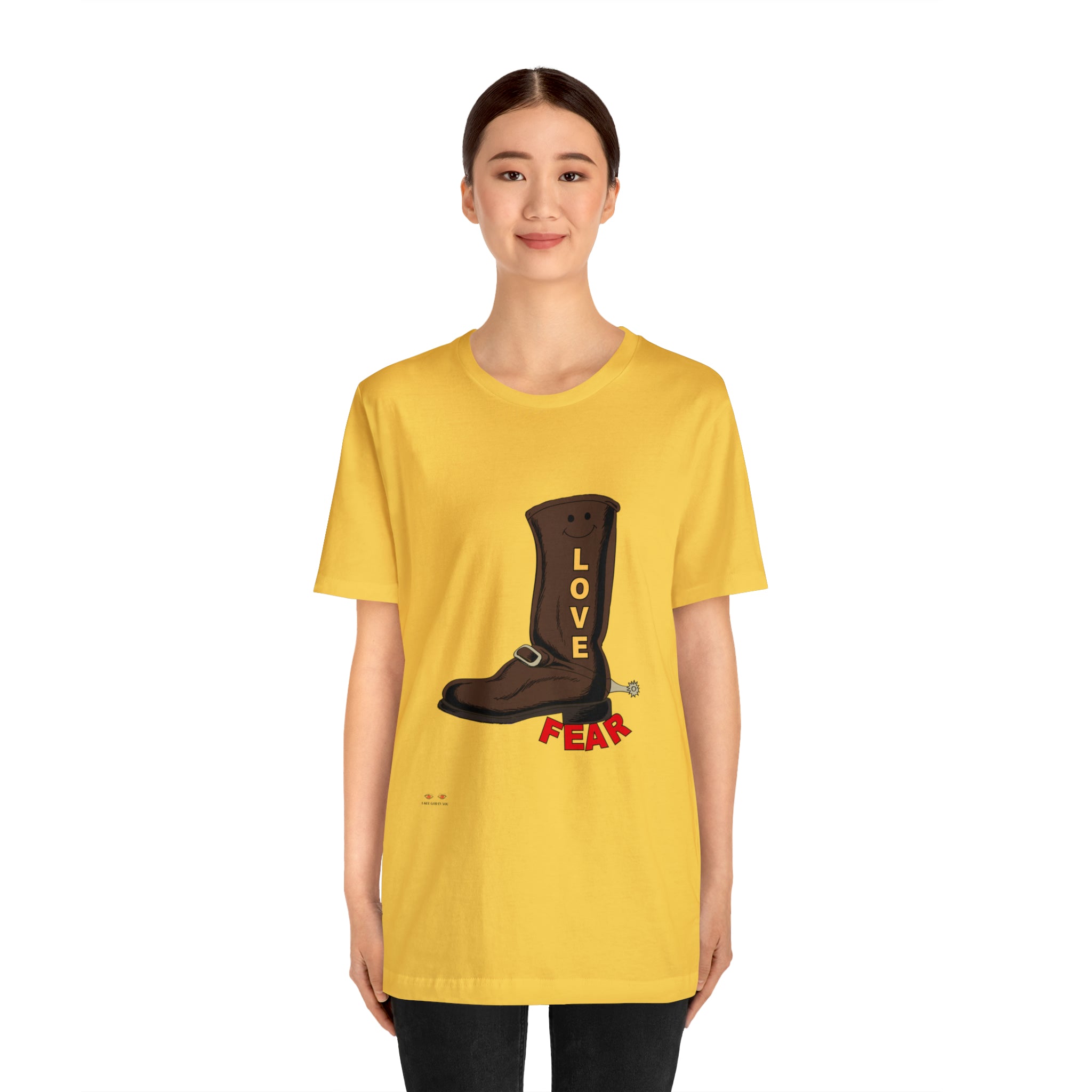Unisex Jersey Short Sleeve Tee. Love Over Fear