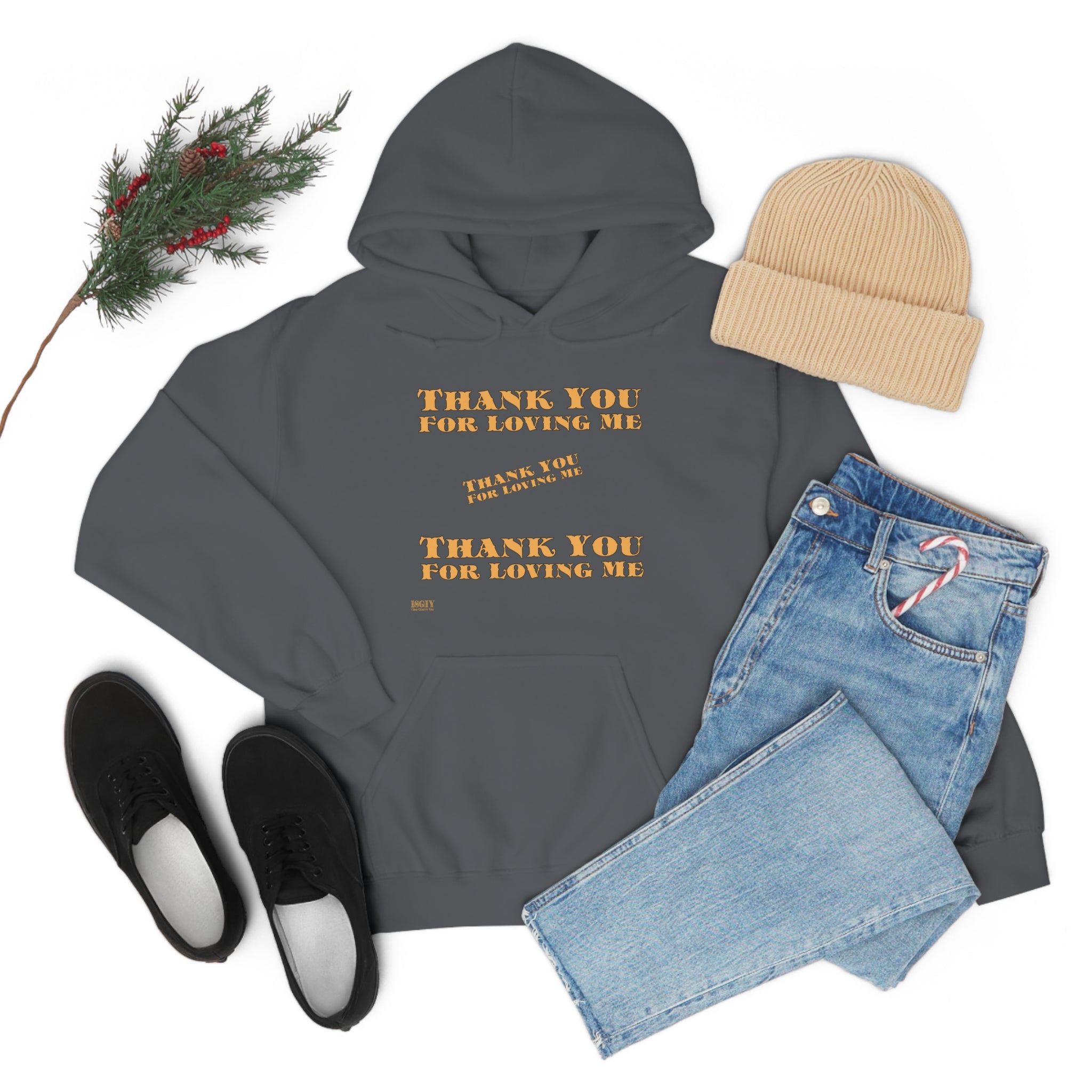 Unisex Heavy Blend Hooded Sweatshirt...Thank You For Loving Me...Yel