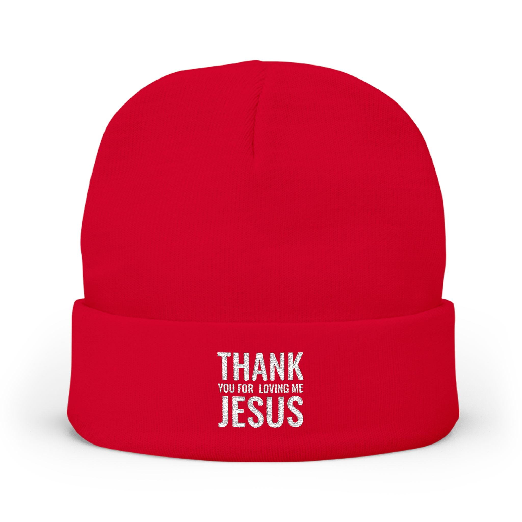 Embroidered 'Thank You For Loving Jesus' Knit Beanie