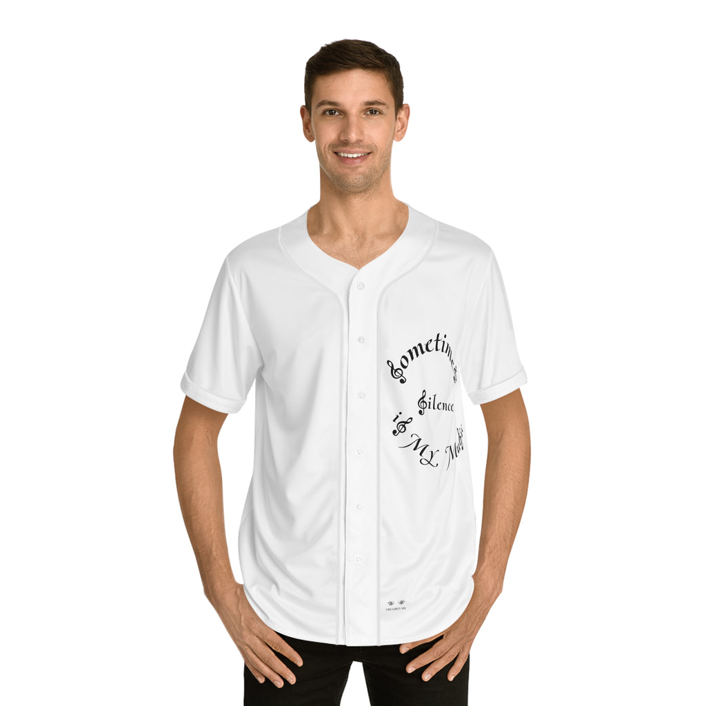 Men's Baseball Jersey (AOP) Sometimes Silence Is My Music