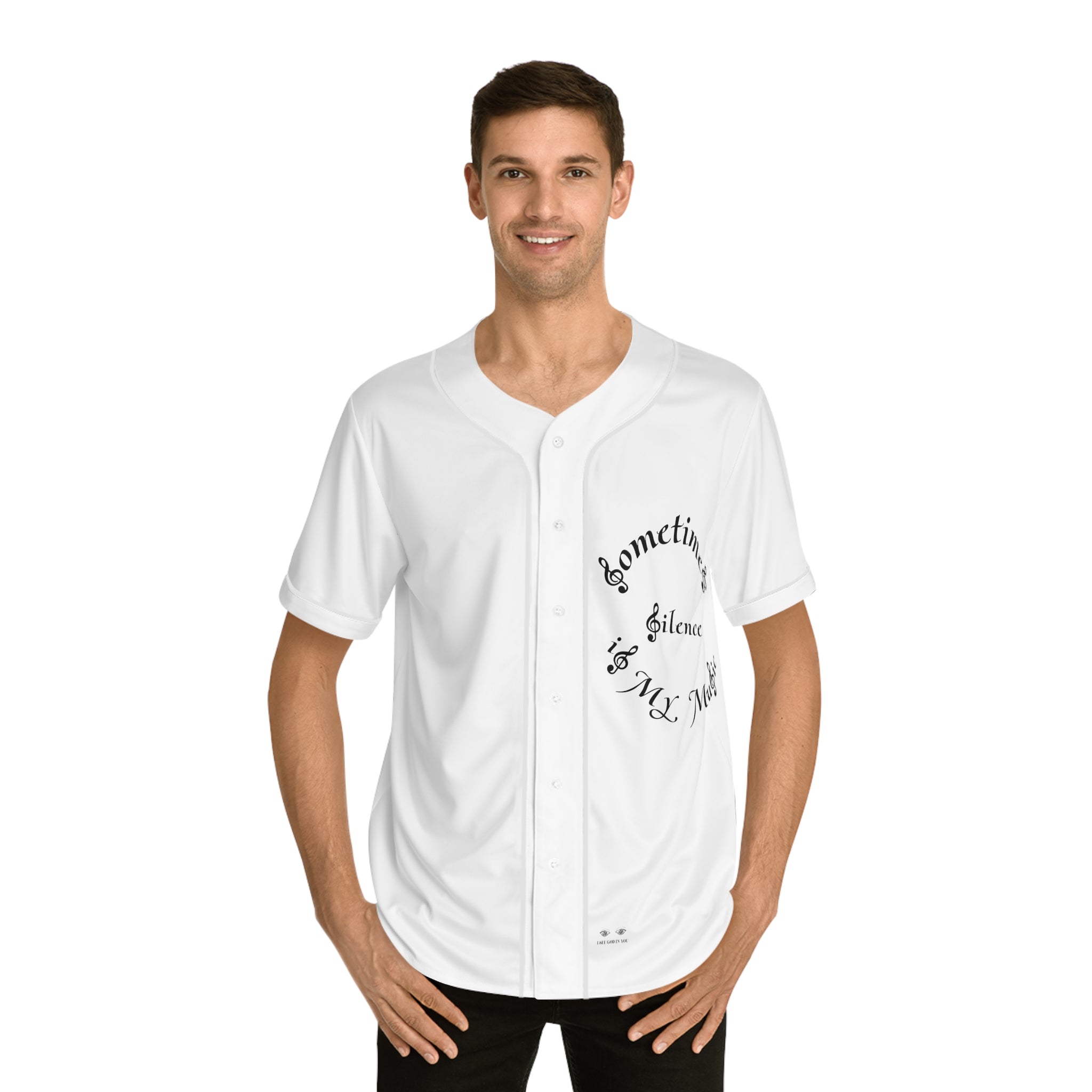 Men's Baseball Jersey (AOP) Sometimes Silence Is My Music
