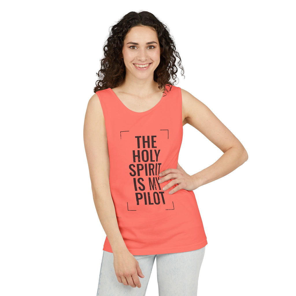 Holy Spirit Is My Pilot Tank Top — Christian Faith Graphic Tank