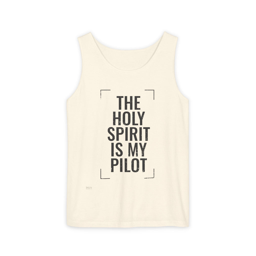 Holy Spirit Is My Pilot Tank Top — Christian Faith Graphic Tank