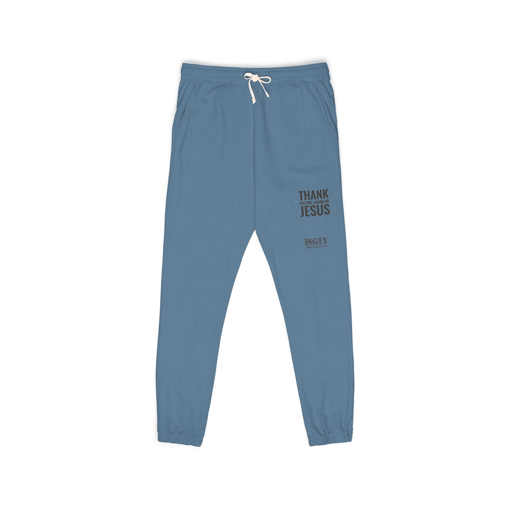 Thank You Jesus Sweatpants — Garment-Dyed Cozy Fleece Joggers