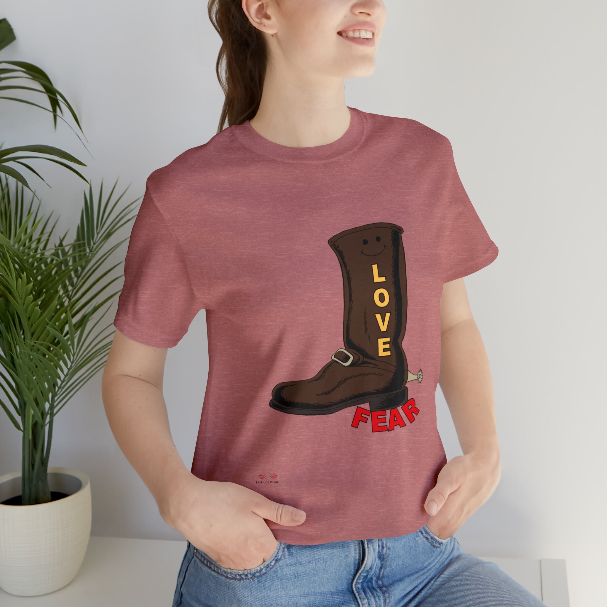Unisex Jersey Short Sleeve Tee. Love Over Fear