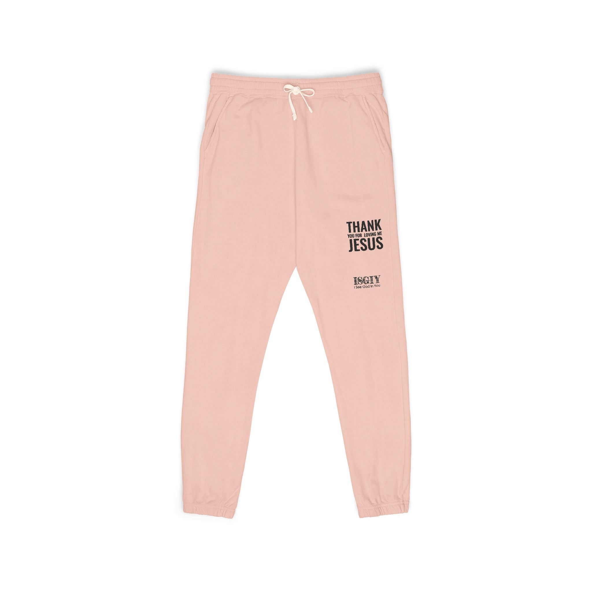 Thank You Jesus Sweatpants — Garment-Dyed Cozy Fleece Joggers