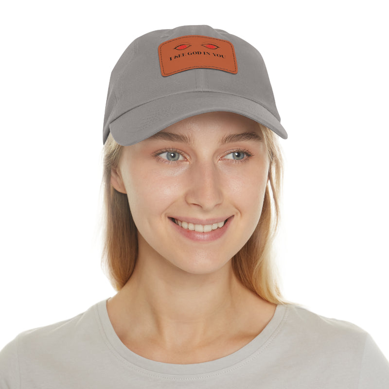 Dad Hat with Leather Patch. I See God In You