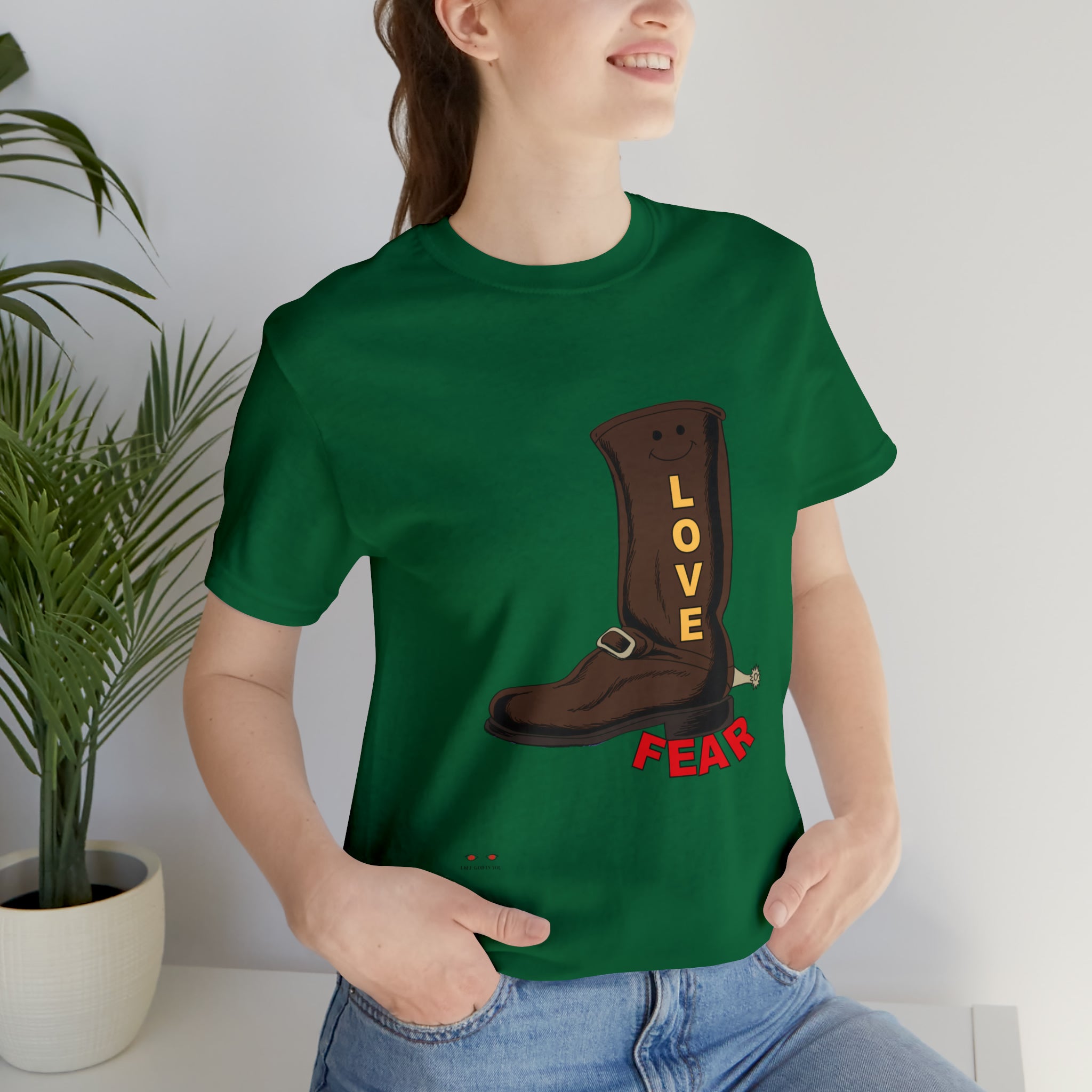 Unisex Jersey Short Sleeve Tee. Love Over Fear