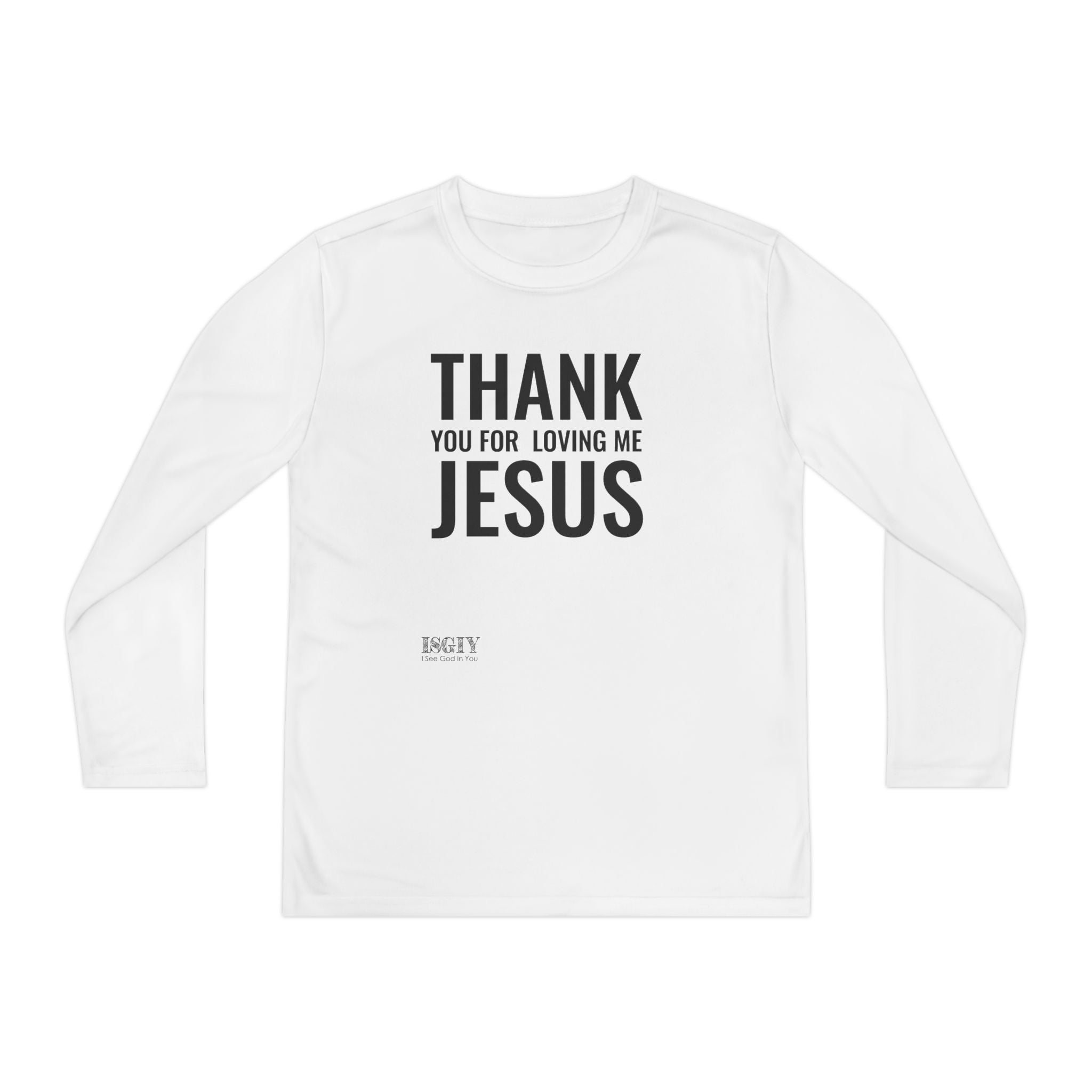 Youth Long Sleeve Tee — "Thank You For Loving Me Jesus" Christian Faith Shirt