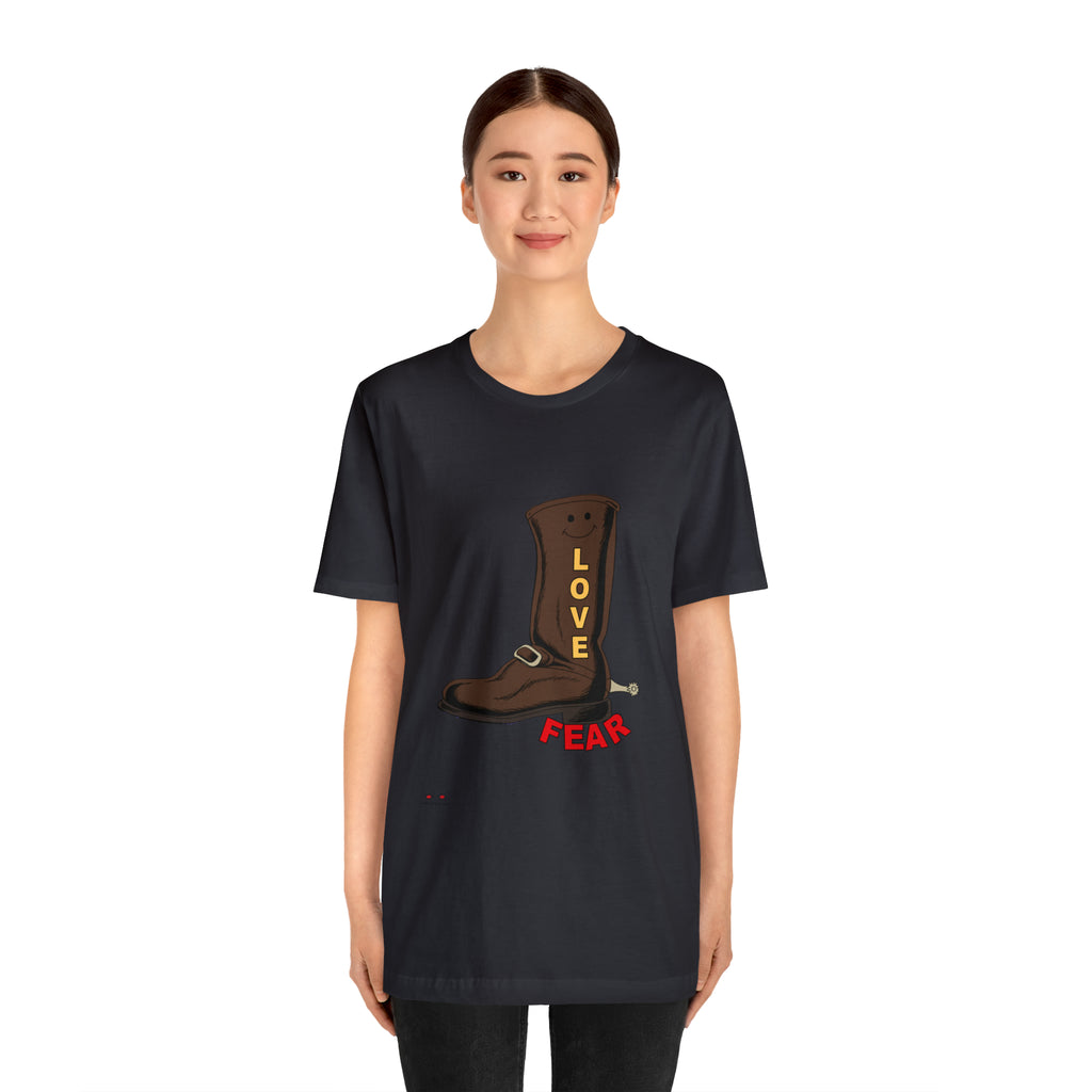 Unisex Jersey Short Sleeve Tee. Love Over Fear