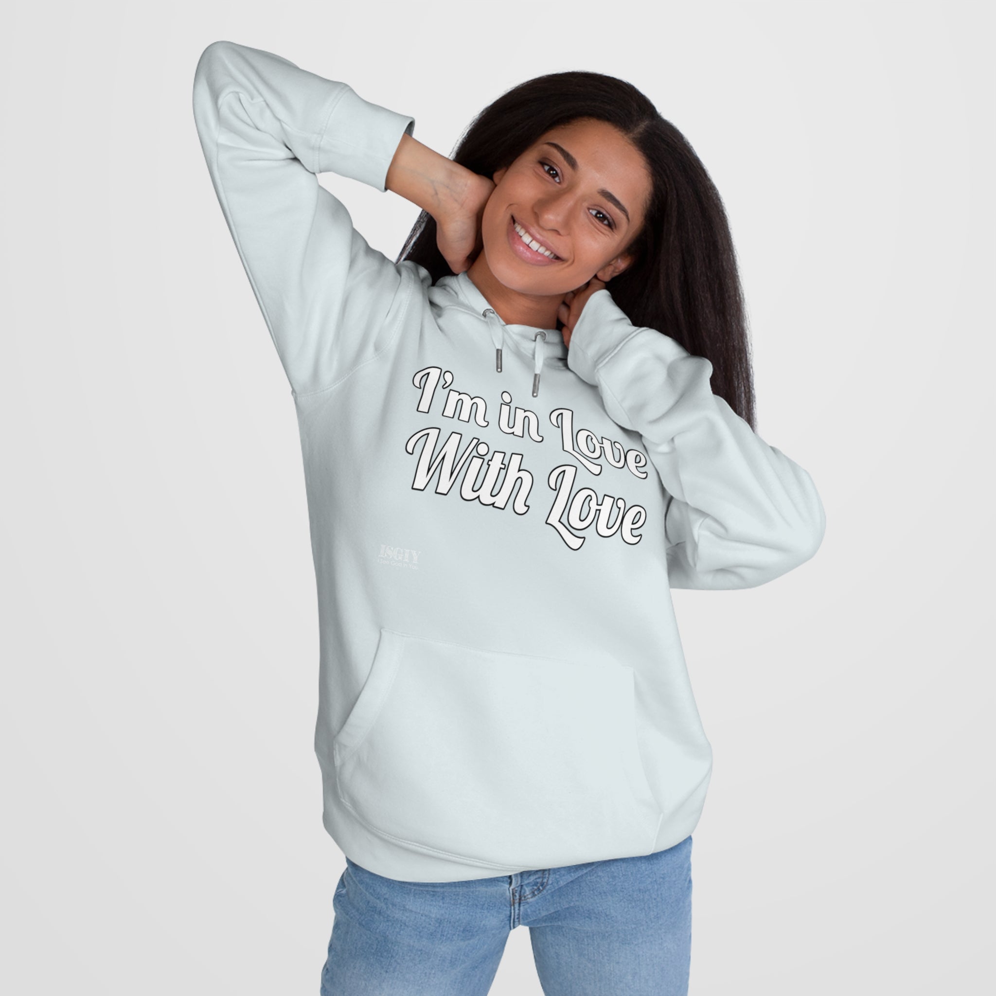 King Hooded Sweatshirt.....I'm in Love With Love....Whi