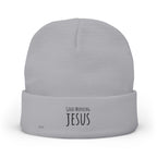 Embroidered "Good Morning Jesus" Knit Beanie
