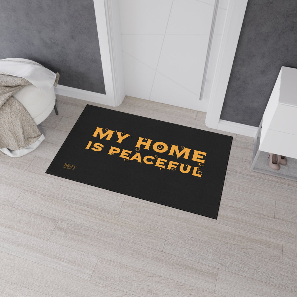 Floor Mat - Heavy Duty My Home Is Peaceful Design