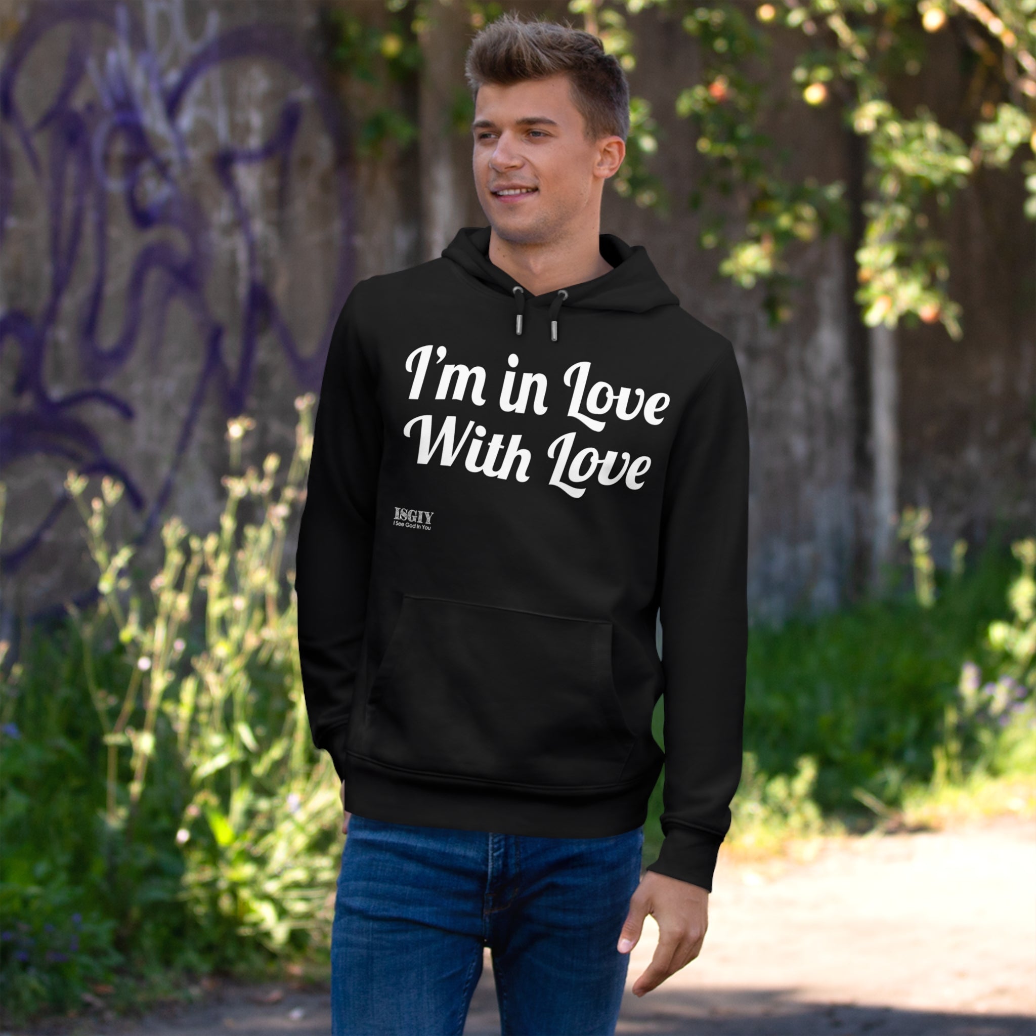 King Hooded Sweatshirt.....I'm in Love With Love....Whi